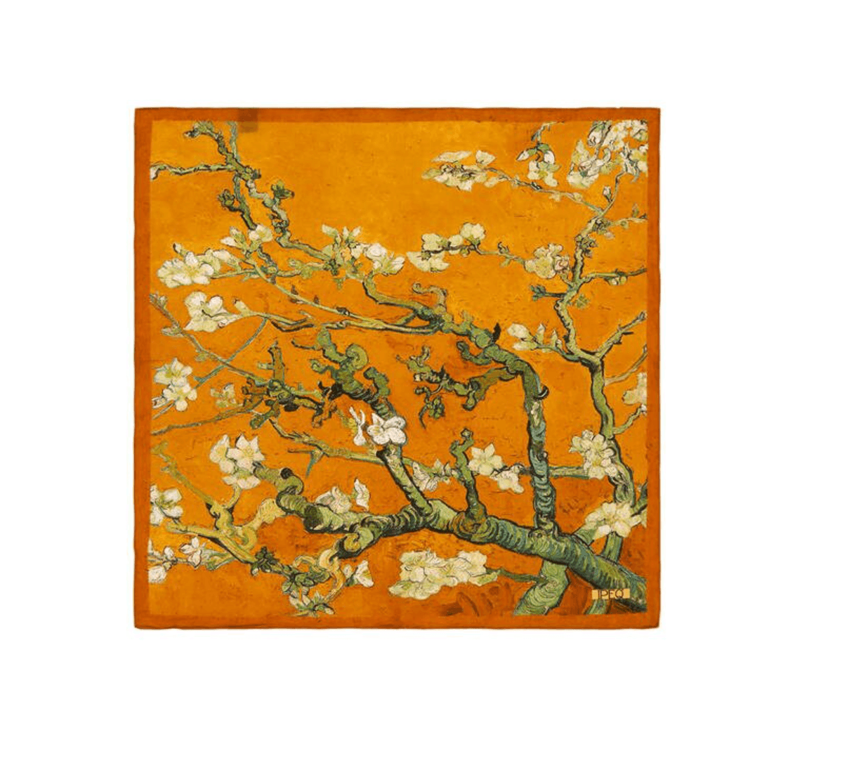 Almond Blossom Hardal Sarı 55x55 %100 İpek Fular