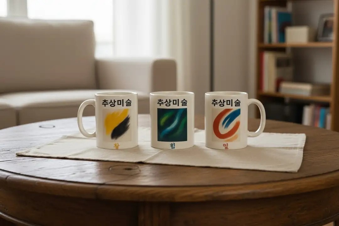 Seuolvie 3'lü Soyut Kupa Bardak Seti