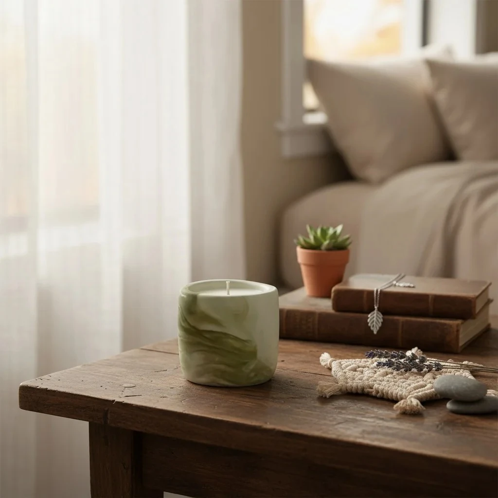 Seuolvie Handmade Elma-Tarçın Beton Mum