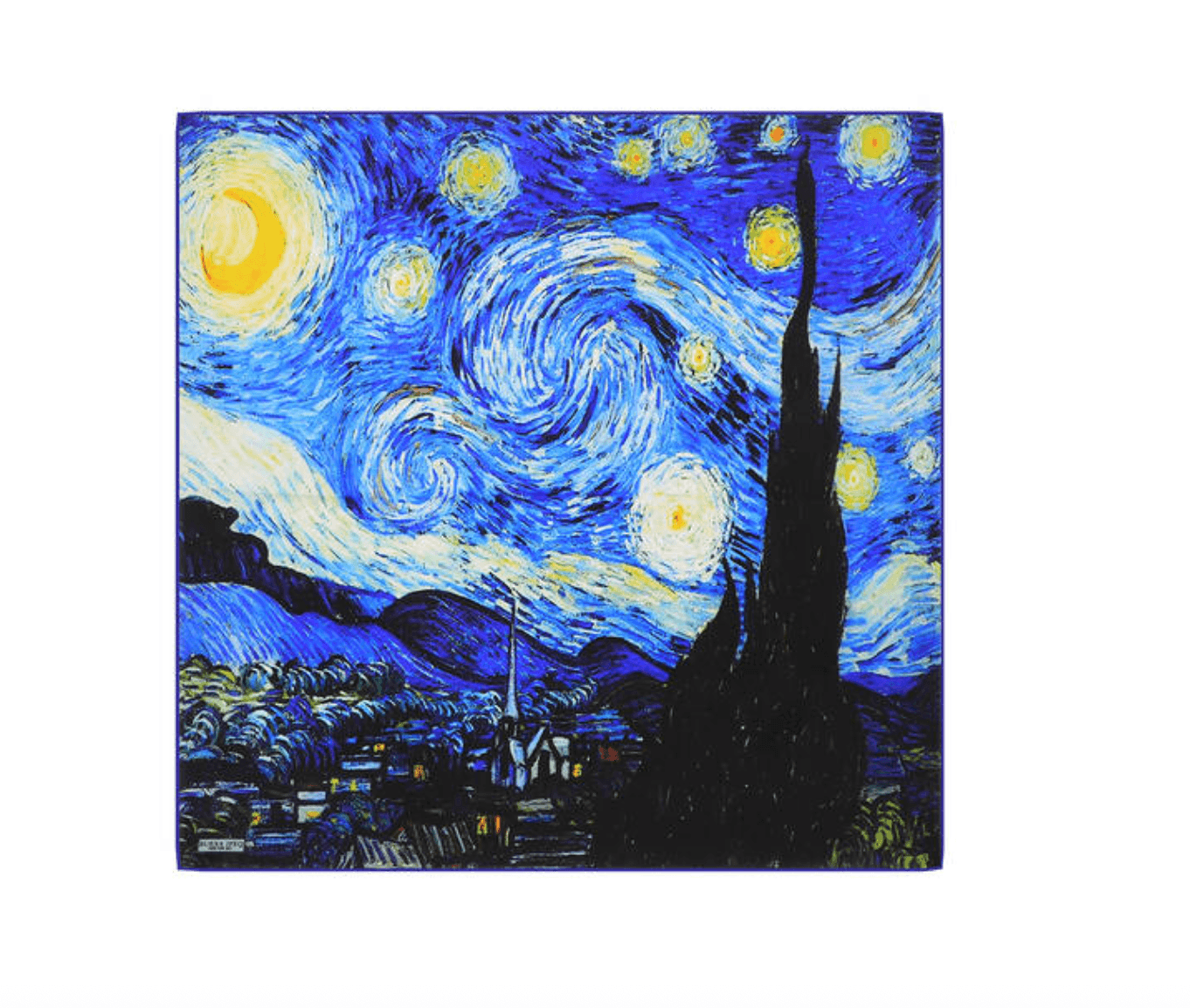 Starry Night Mavi 55x55 %100 İpek Fular