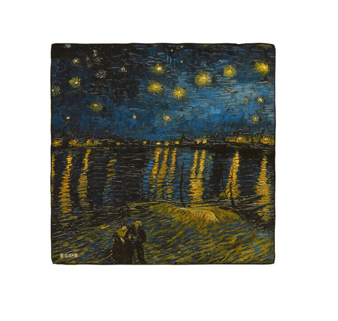 Starry Night Black Siyah 55x55 %100 İpek Fular