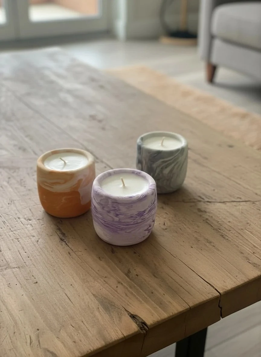 Seuolvie Handmade Elma-Tarçın Beton Mum