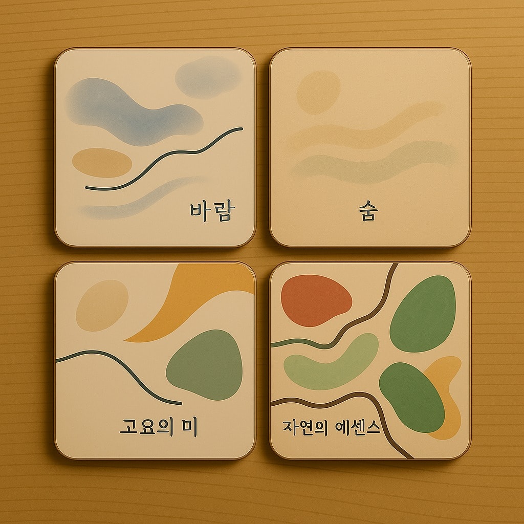 4'lü Seuolvie Ahşap Renkli Bardak Altlığı 