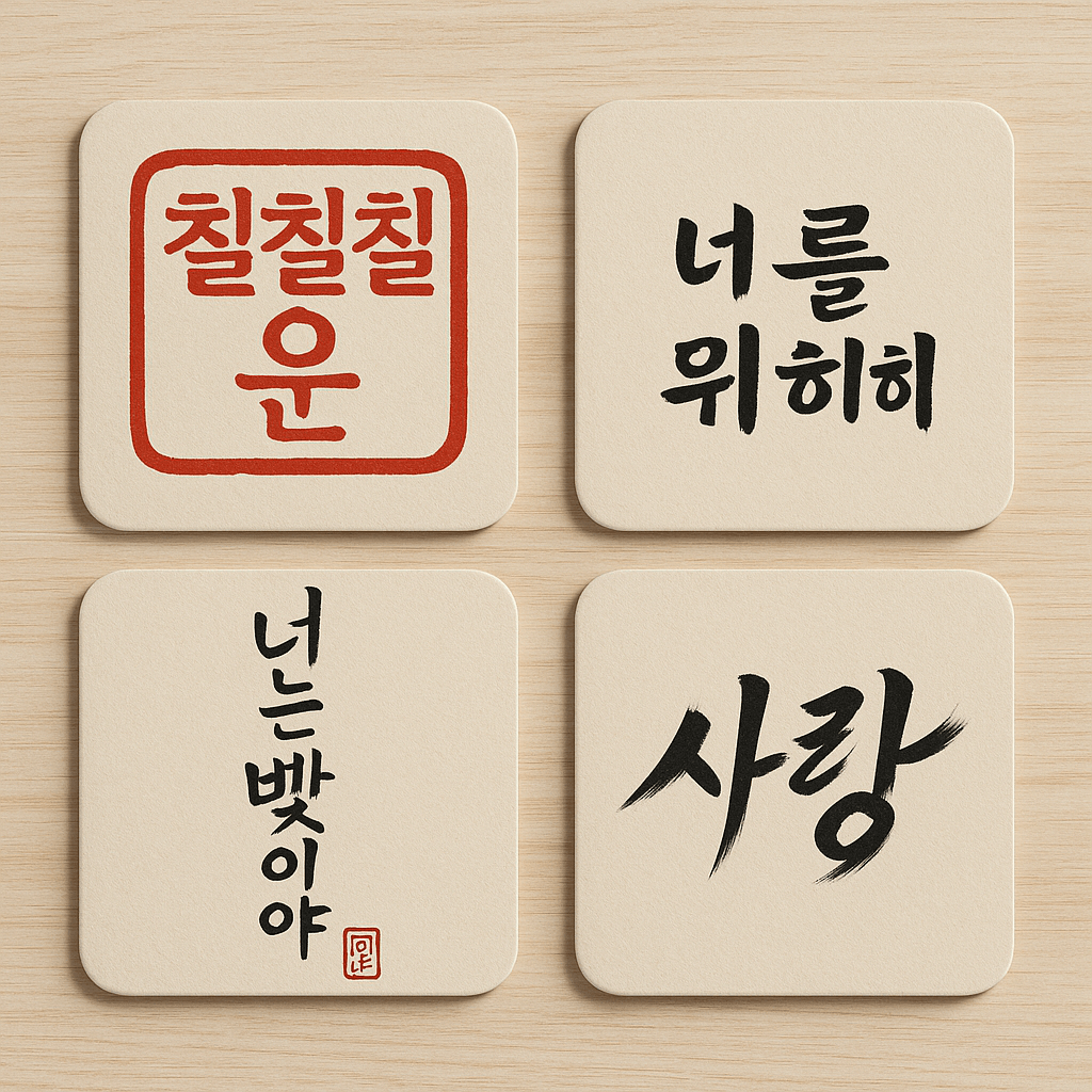 4'lü Ahşap Seuolvie Bardak Altlığı 