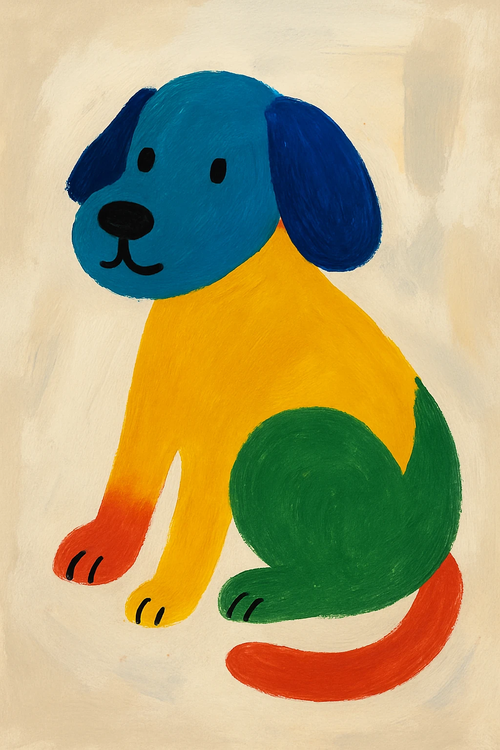 Renkli Anlar Koleksiyonu - Playful Köpek - Art Print -  Poster