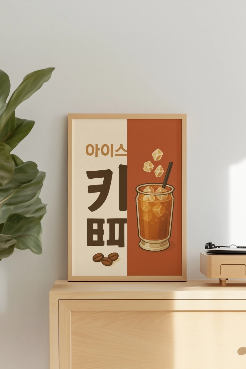 Renkli Anlar Koleksiyonu - Peach Coffee - Art Print - Poster