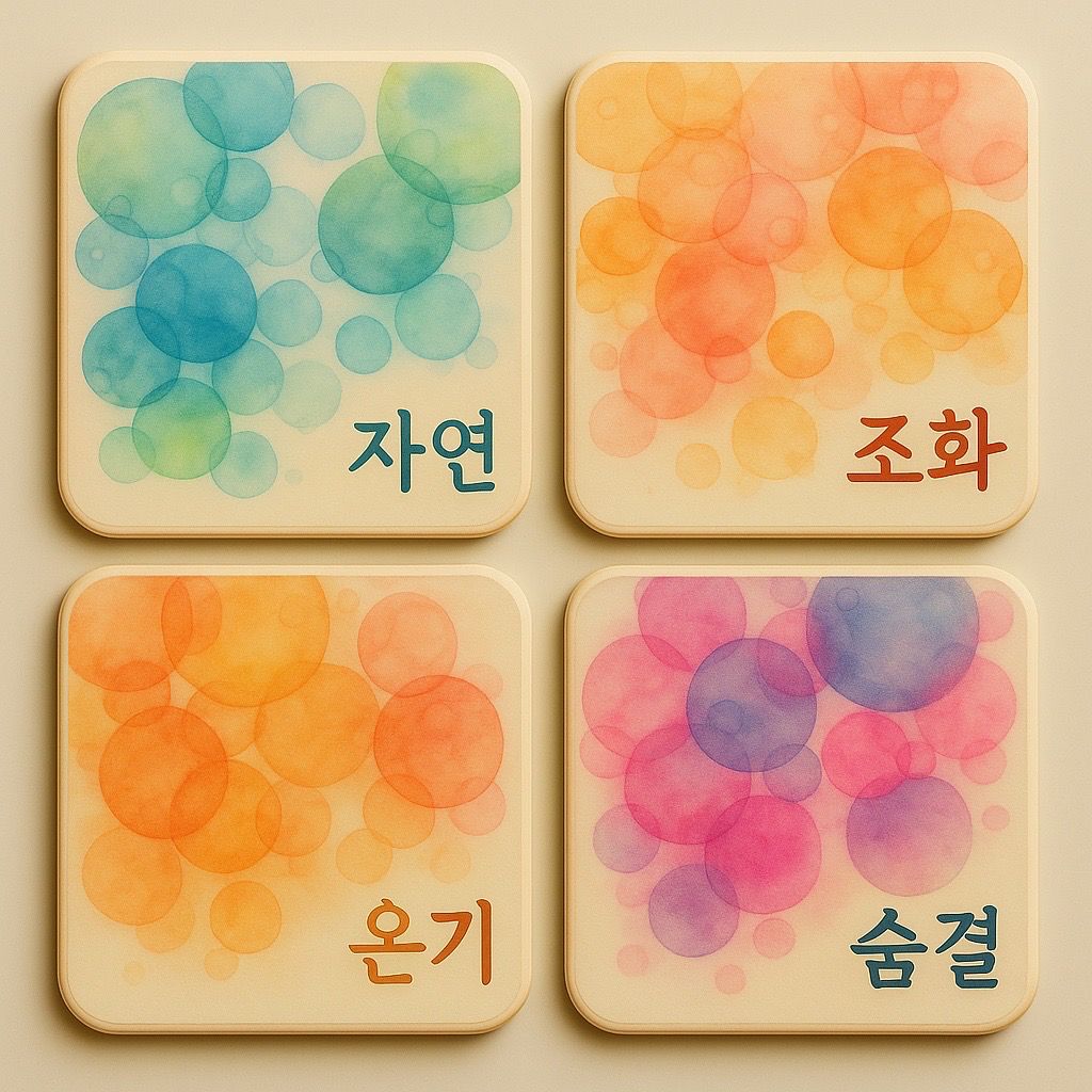 4'lü Seuolvie Ahşap Renkli Bardak Altlığı 