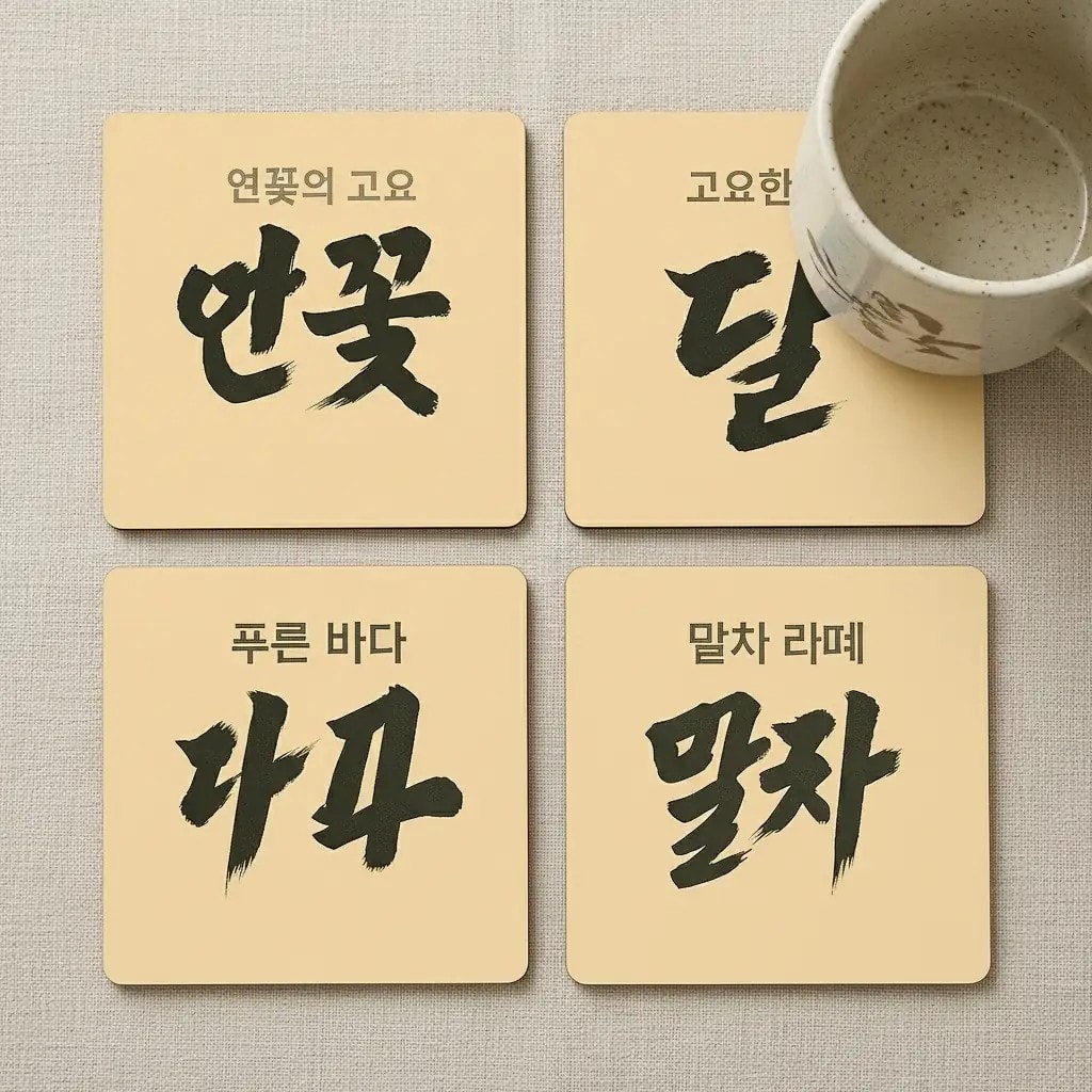 4'lü Seuolvie Ahşap Renkli Bardak Altlığı 