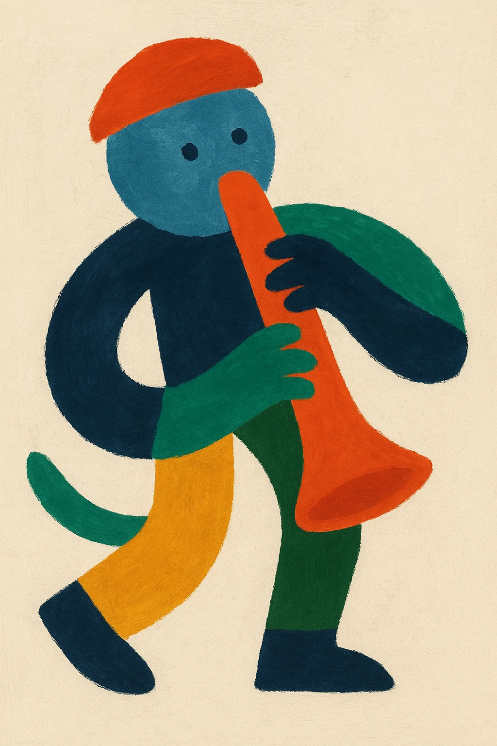 Renkli Anlar Koleksiyonu - Playful Müzisyen - Art Print -  Poster