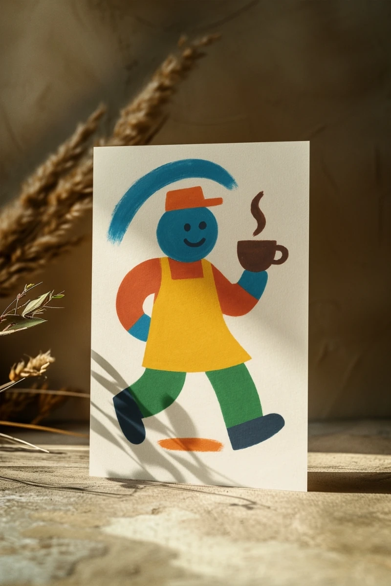 Renkli Anlar Koleksiyonu - Playful Kahve - Art Print -  Poster