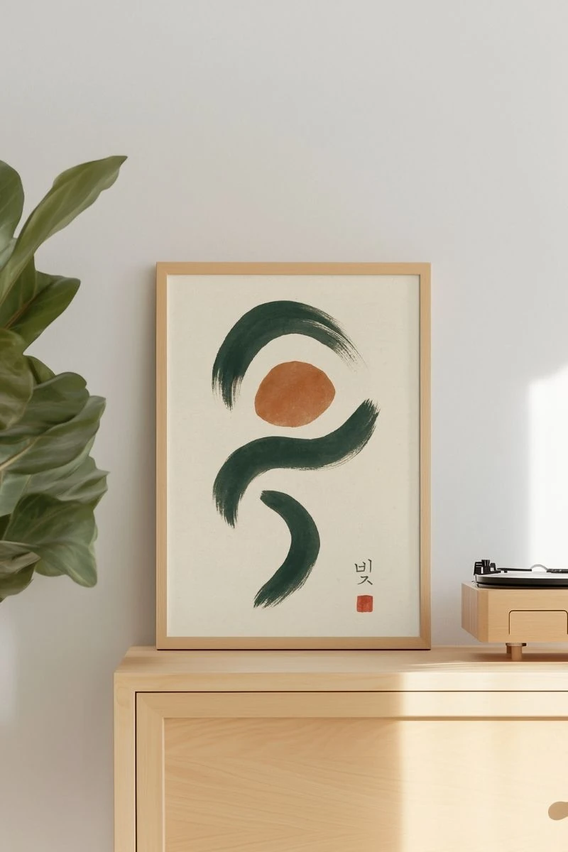 Soyut Koleksiyonu Sessizlikteki Rüzgar – 바람 – Art Print - Poster