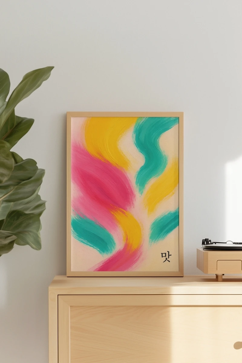 Renkli Anlar Koleksiyonu 맛 (Mat) – Tat - Art Print - Çerçevesiz Poster