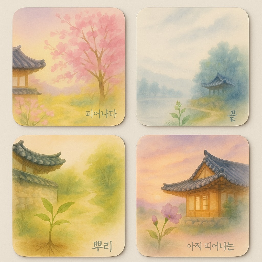 4'lü Seuolvie Ahşap Renkli Bardak Altlığı 