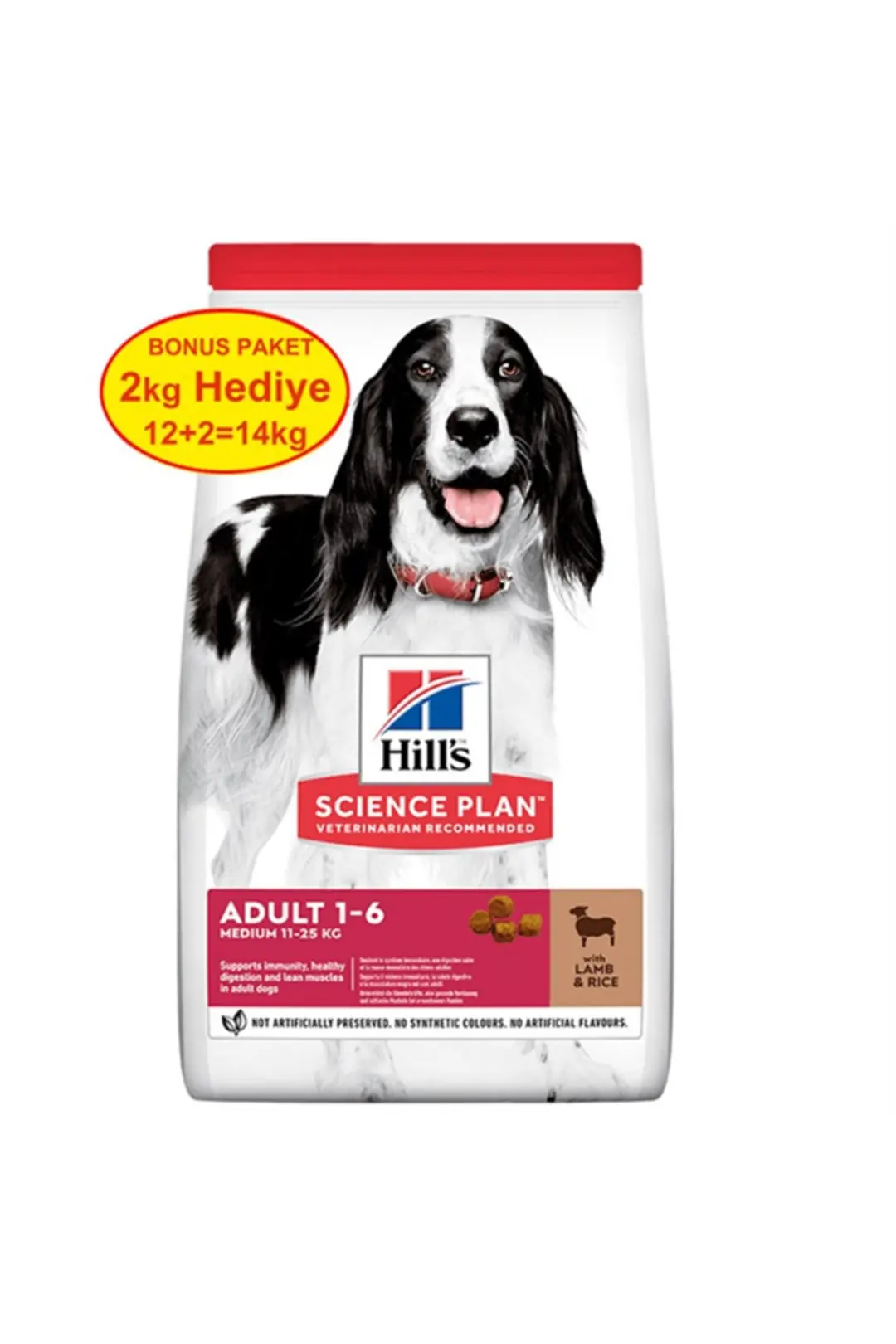 Kuzu Etli Orta Irk Yetişkin Köpek Maması 12+2 Kg Hediyeli