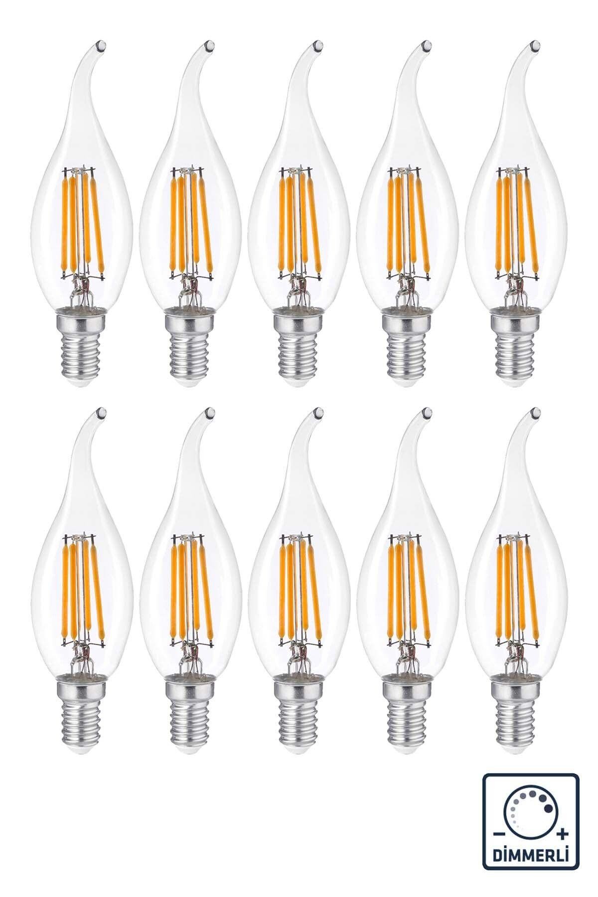 Dekoratif Kıvrık Buji Mum Led Avize Ampulü 4w 3200k E14 Gün Işığı 10'lu ERD-23    (CN1F1C3M2C6H1x10)