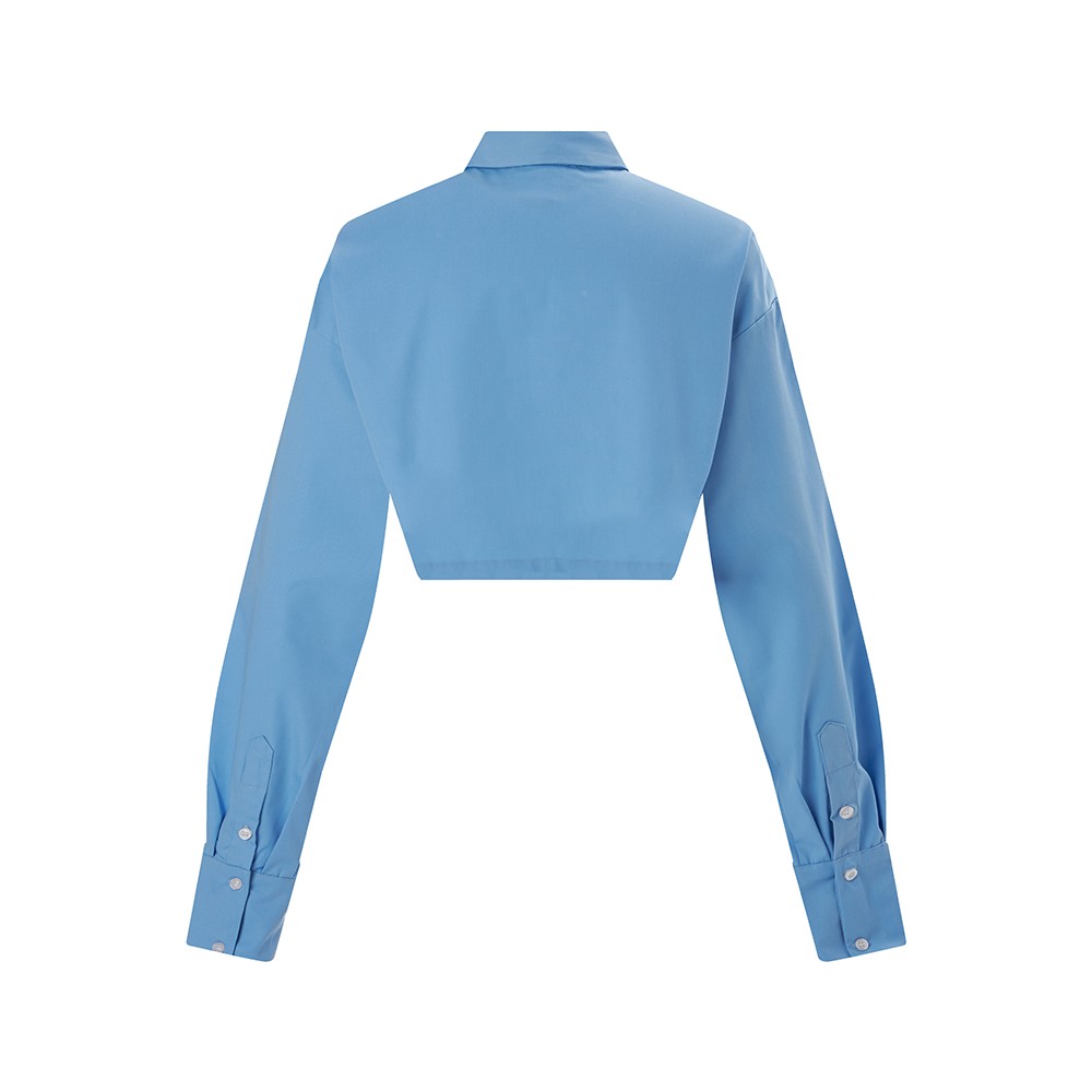 CROP SHIRT - BABY BLUE