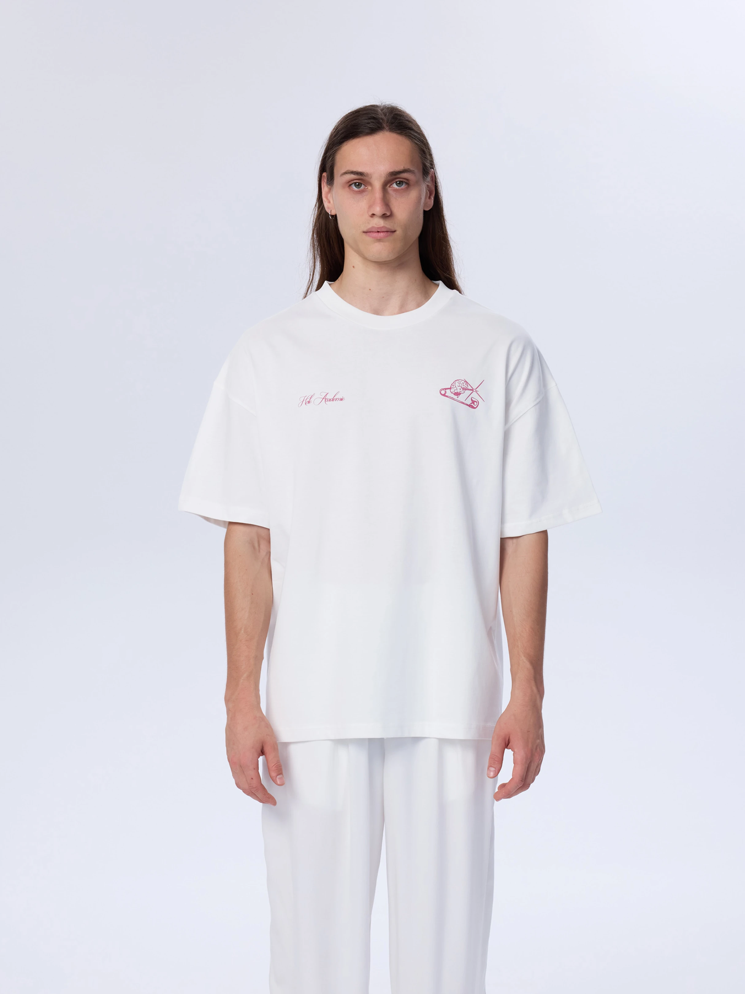 Hole İğne Baskı Oversize T-Shirt