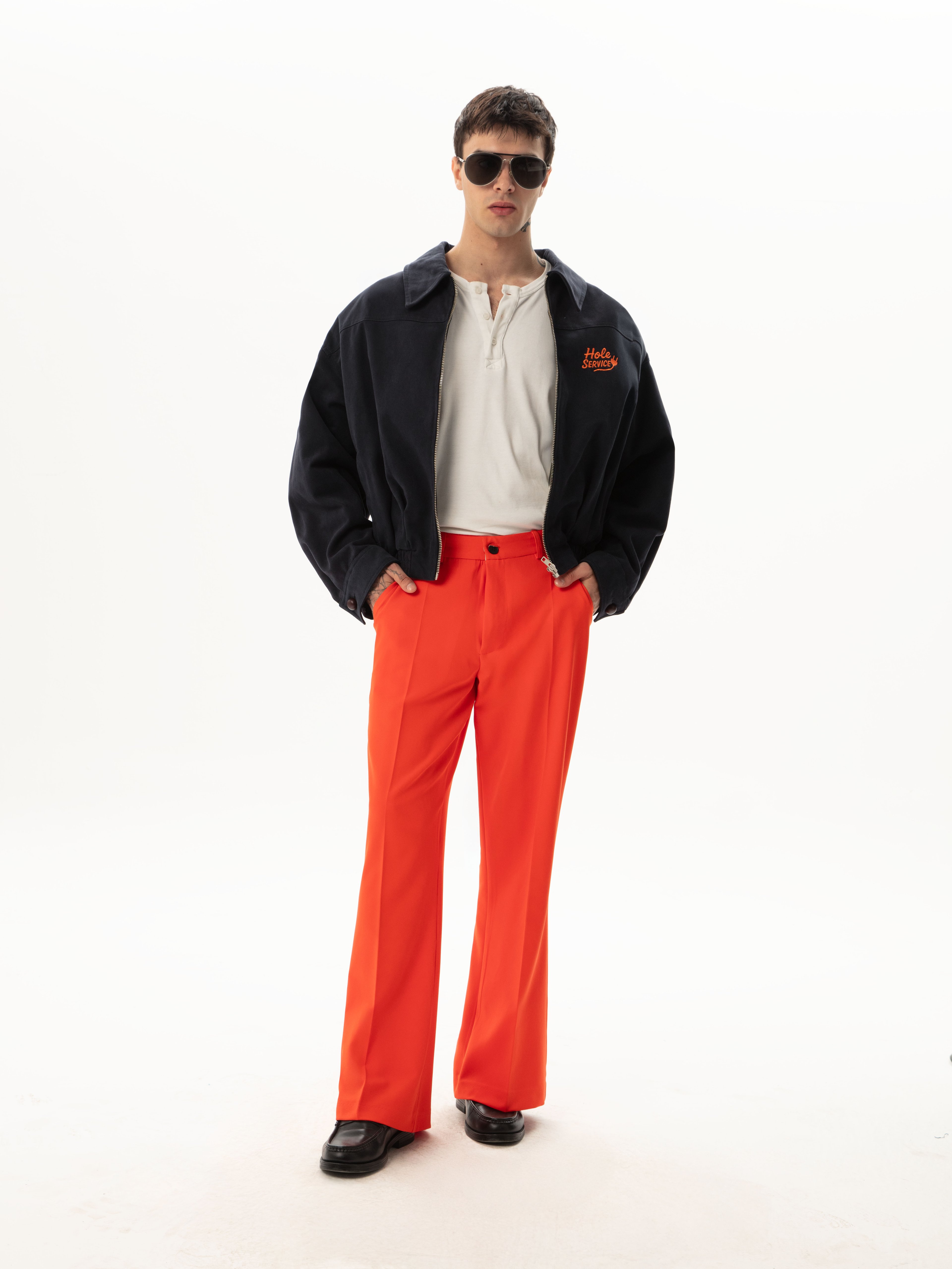 Hole Bomber Jacket - DARK BLUE