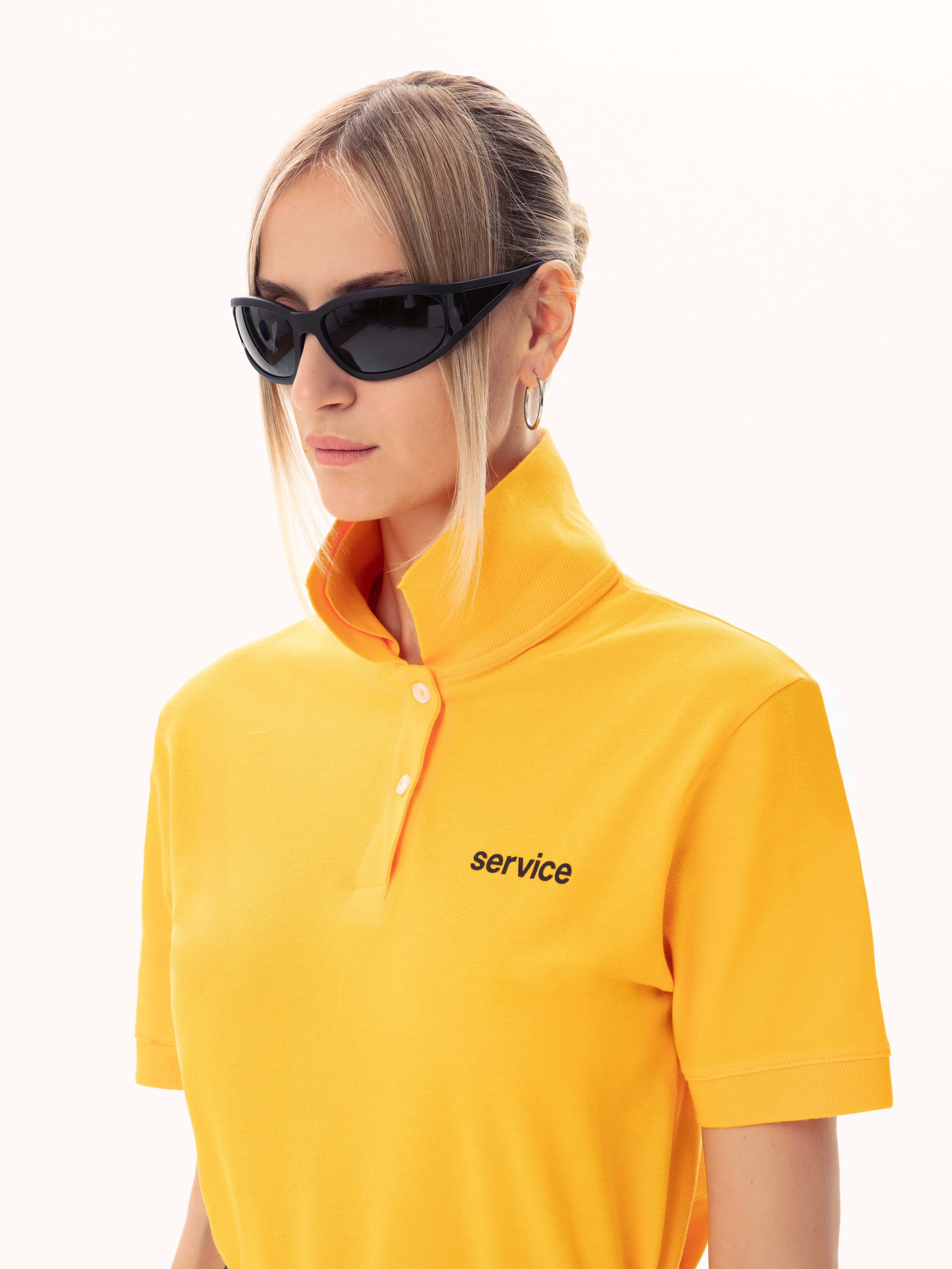 Hole Polo Yaka Baskı Detay T-shirt