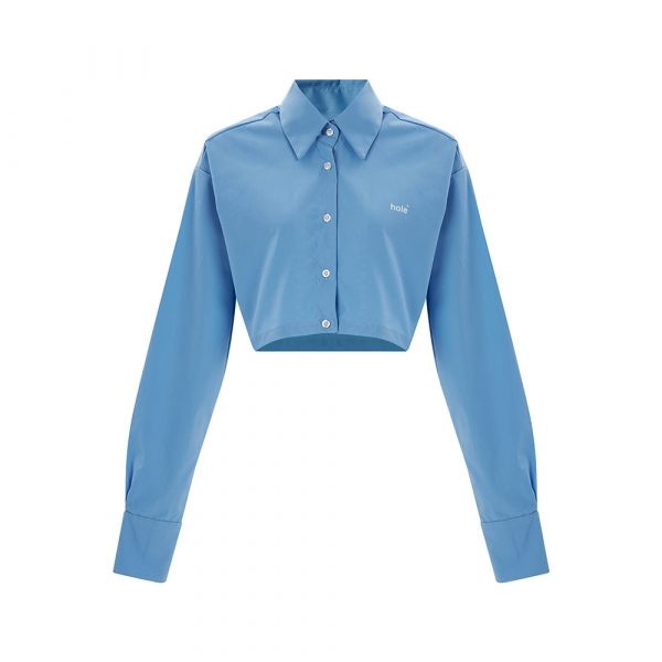 CROP SHIRT - BABY BLUE