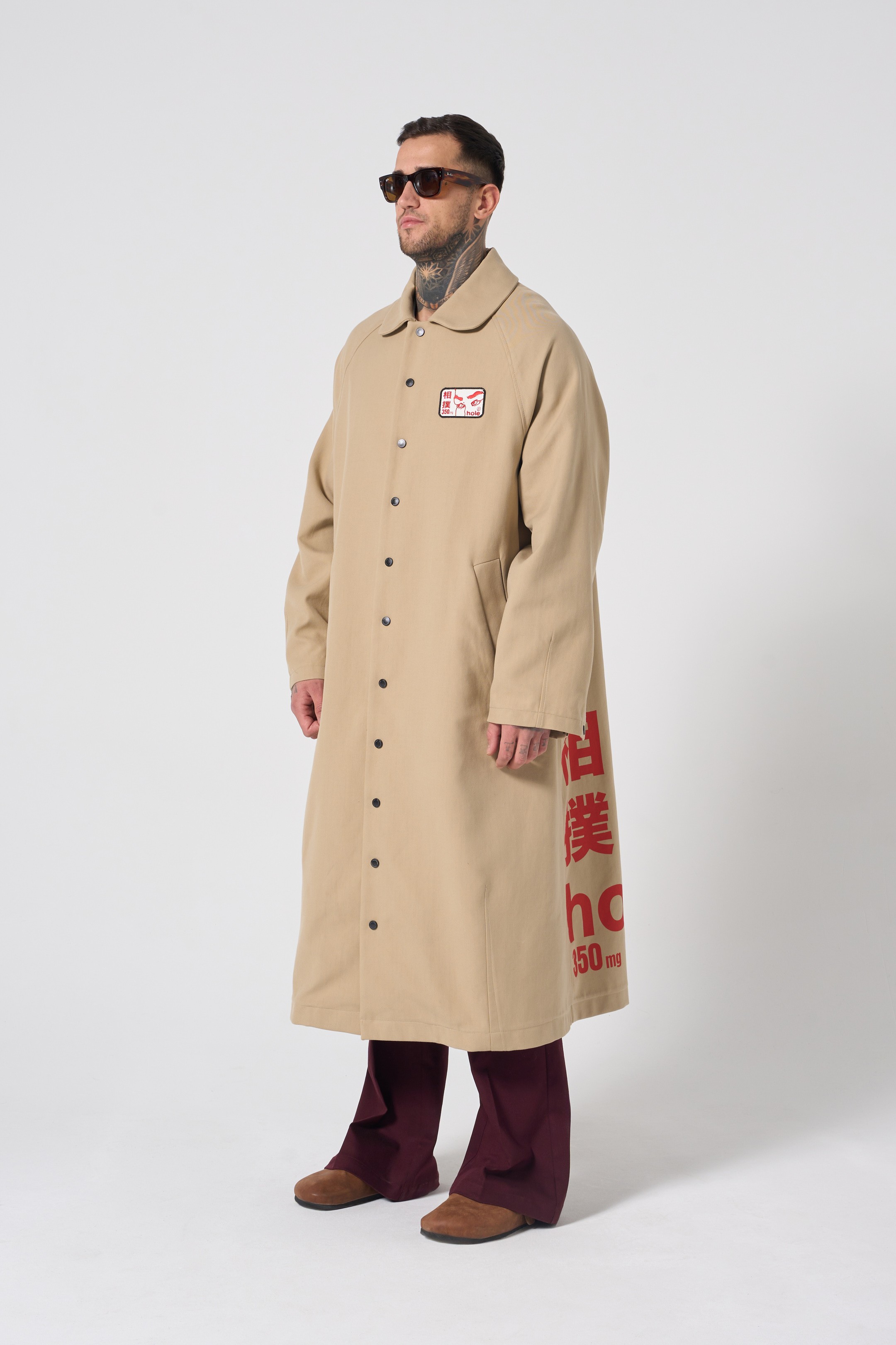 Hole Snap Button Trenchcoat