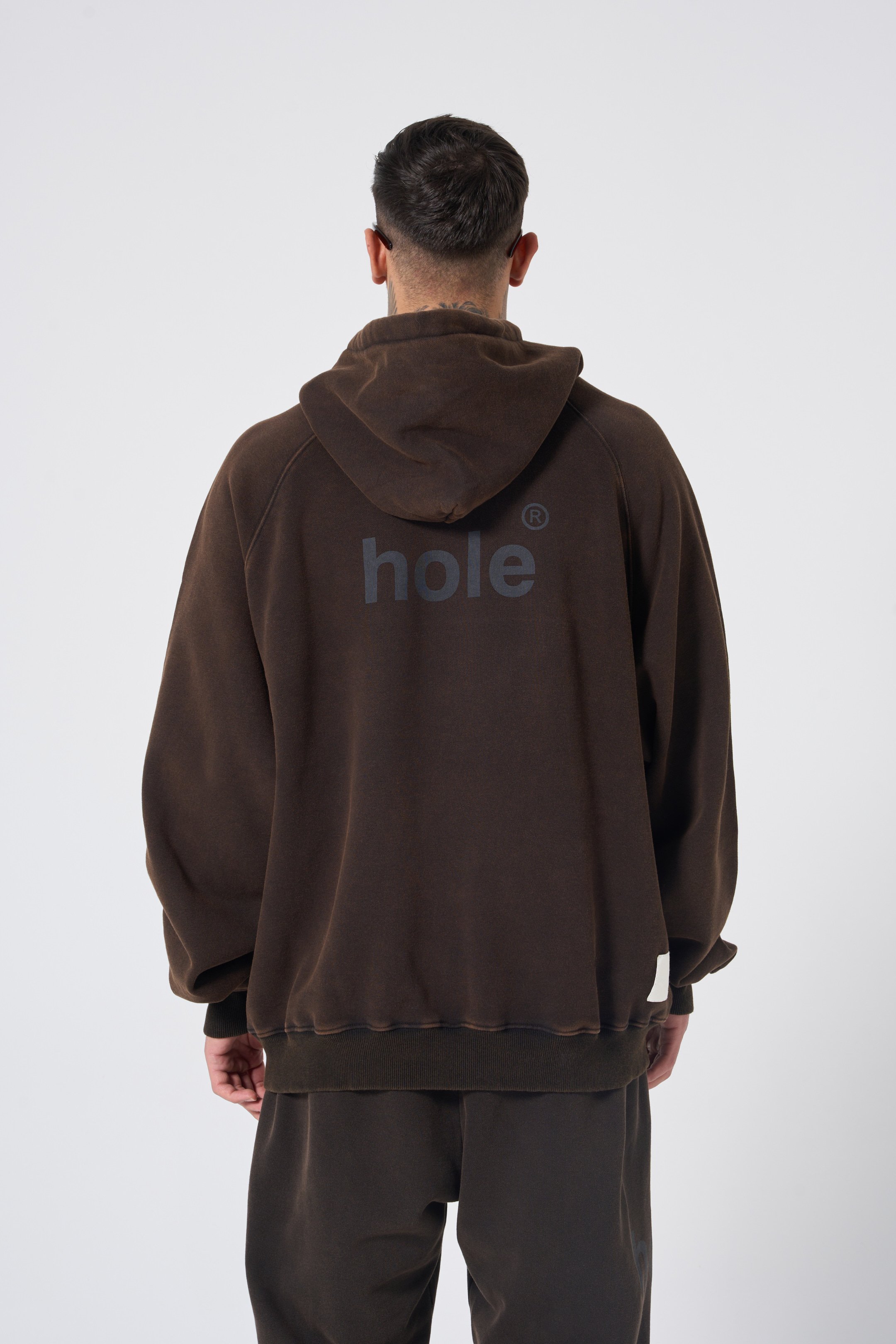 Hole Yıkama Eskitme Oversize Hoodie