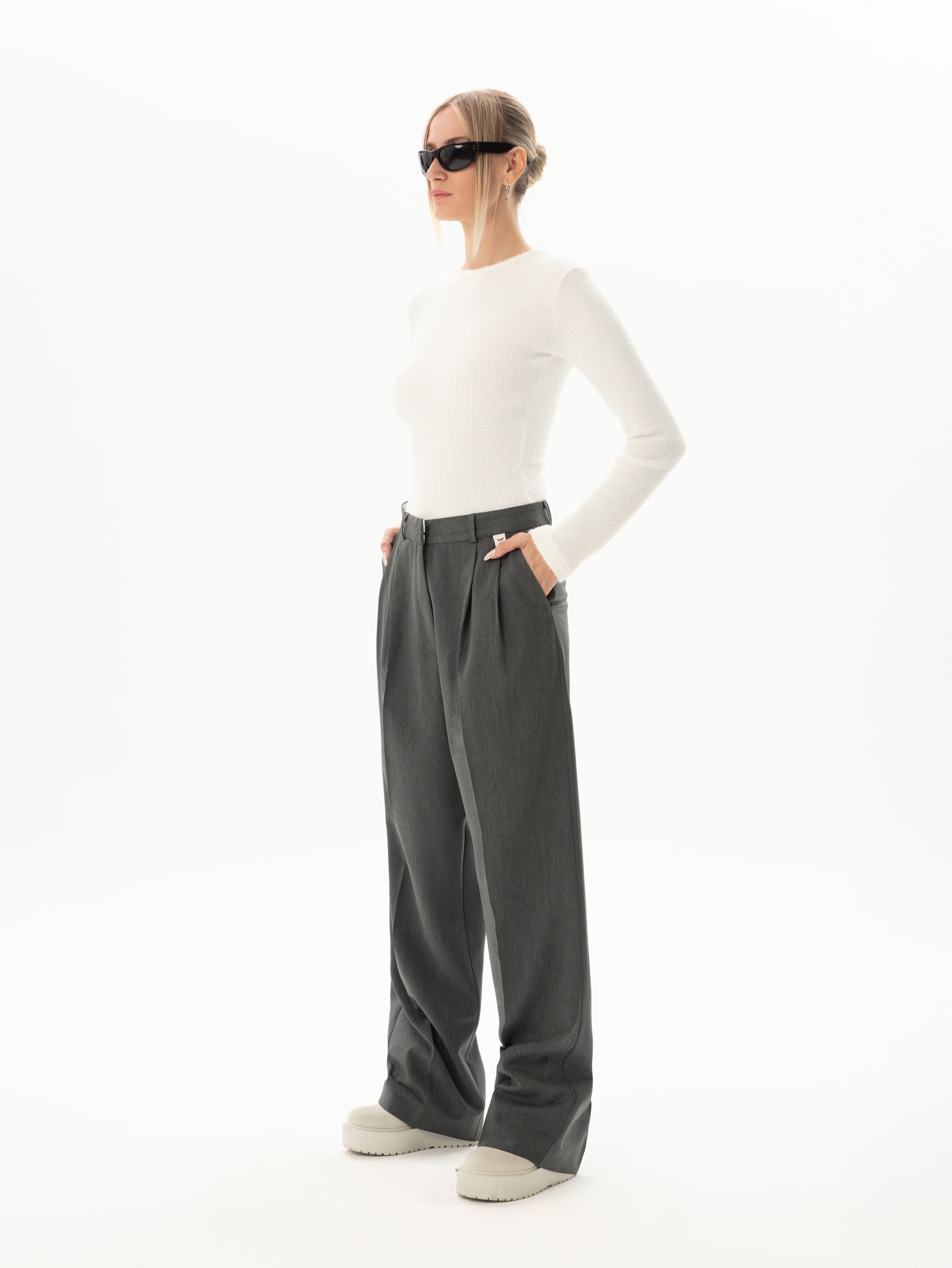 Amber Palazzo Pants - Gri