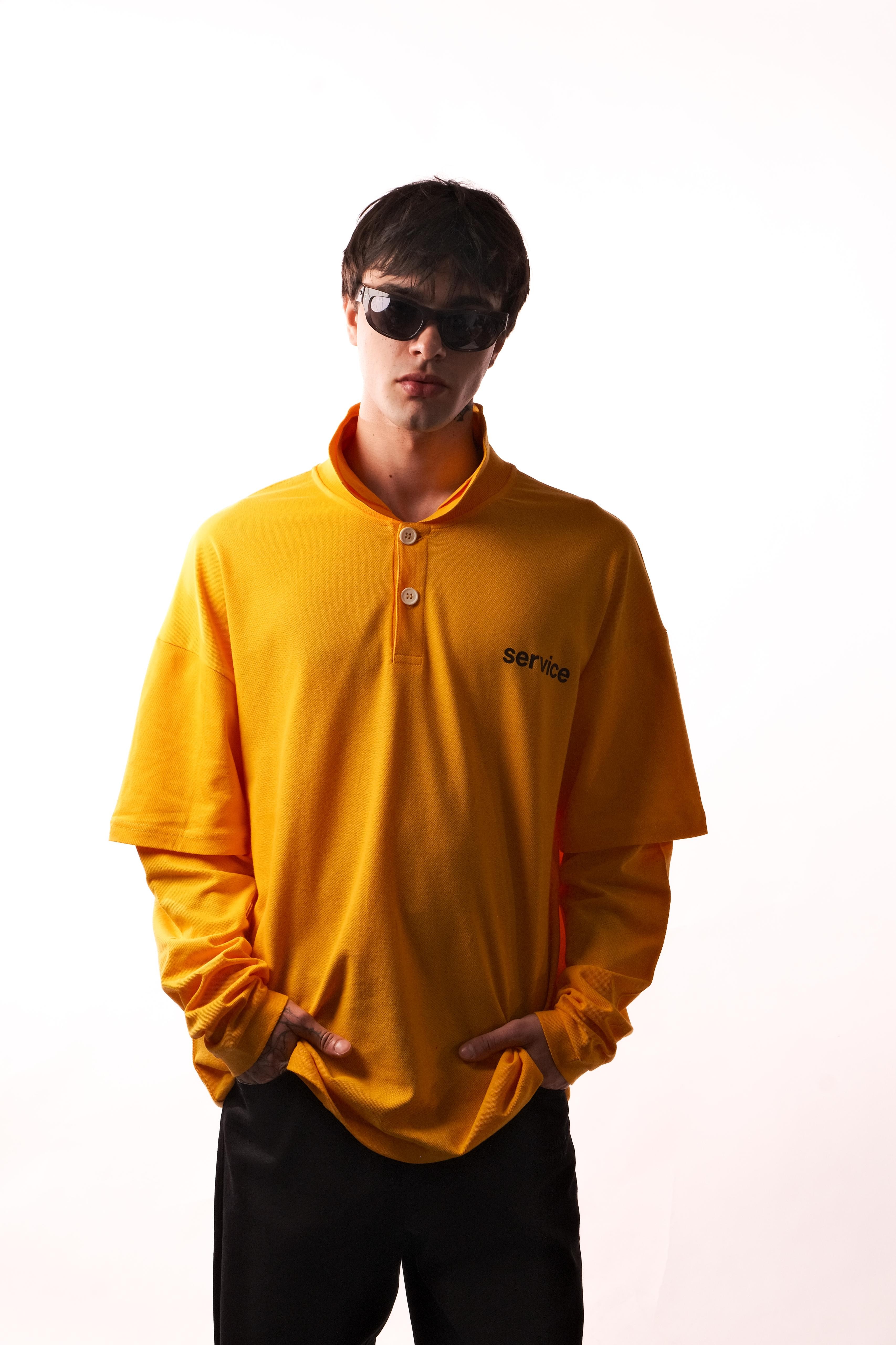 Hole Polo Yaka service Çift Kol Sweatshirt