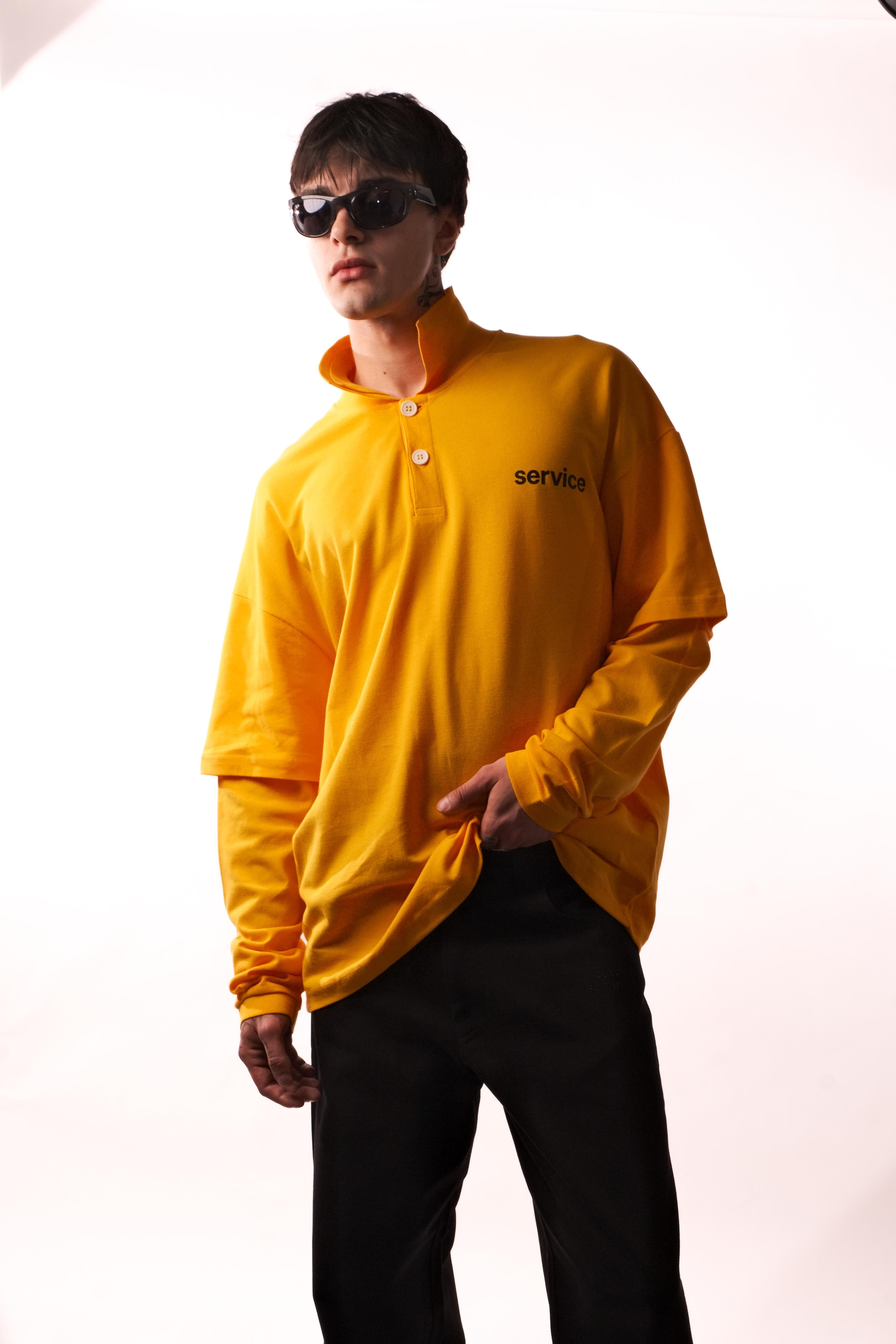Hole Polo Yaka service Çift Kol Sweatshirt