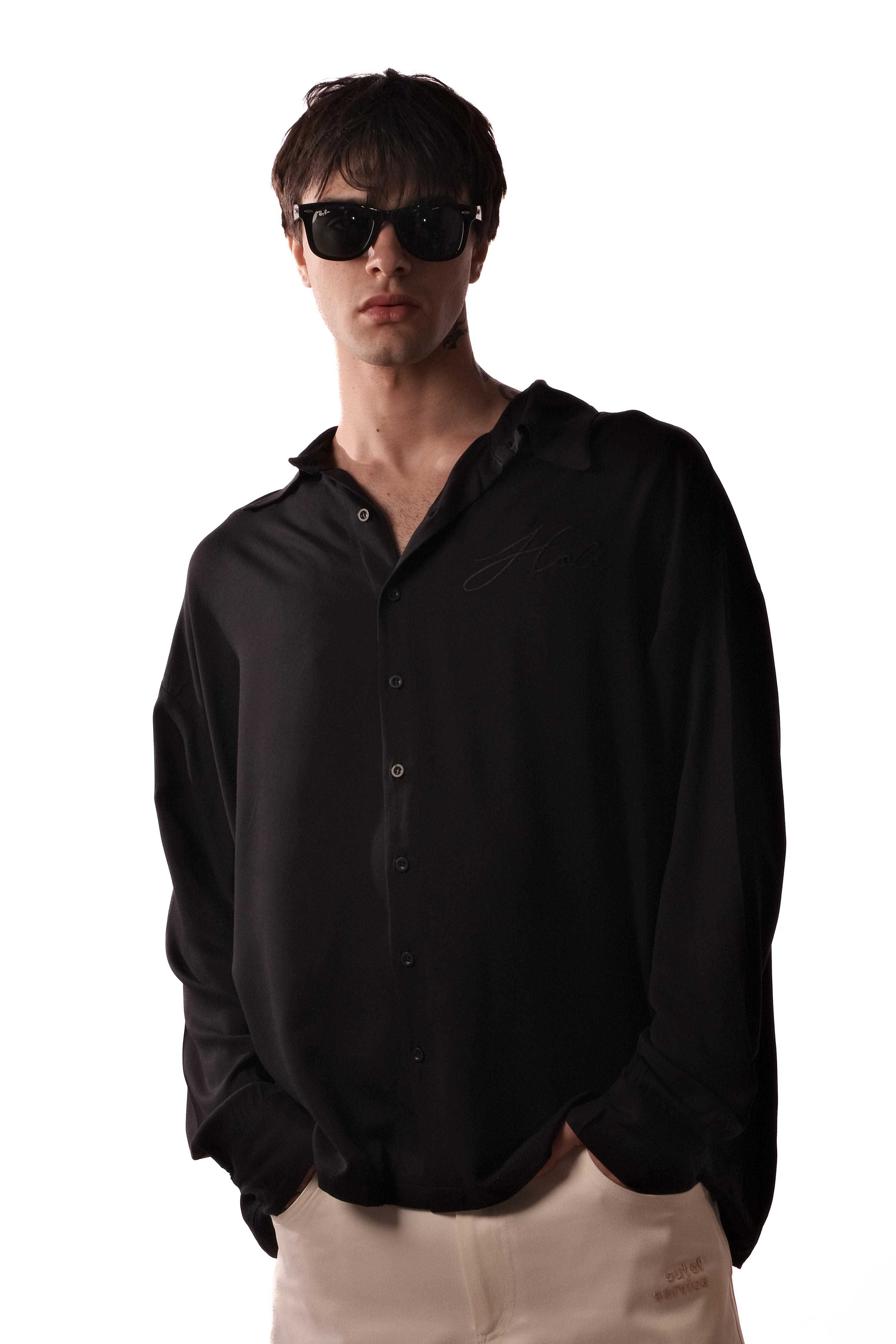 Hole Belmondo Kumaş Oversize Gömlek