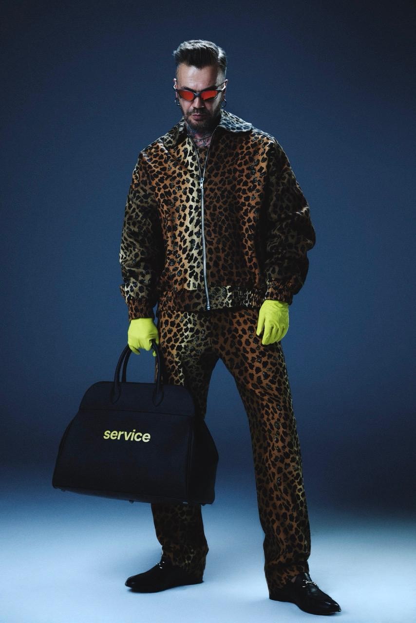 Hole Gabardin Leopar Pantolon