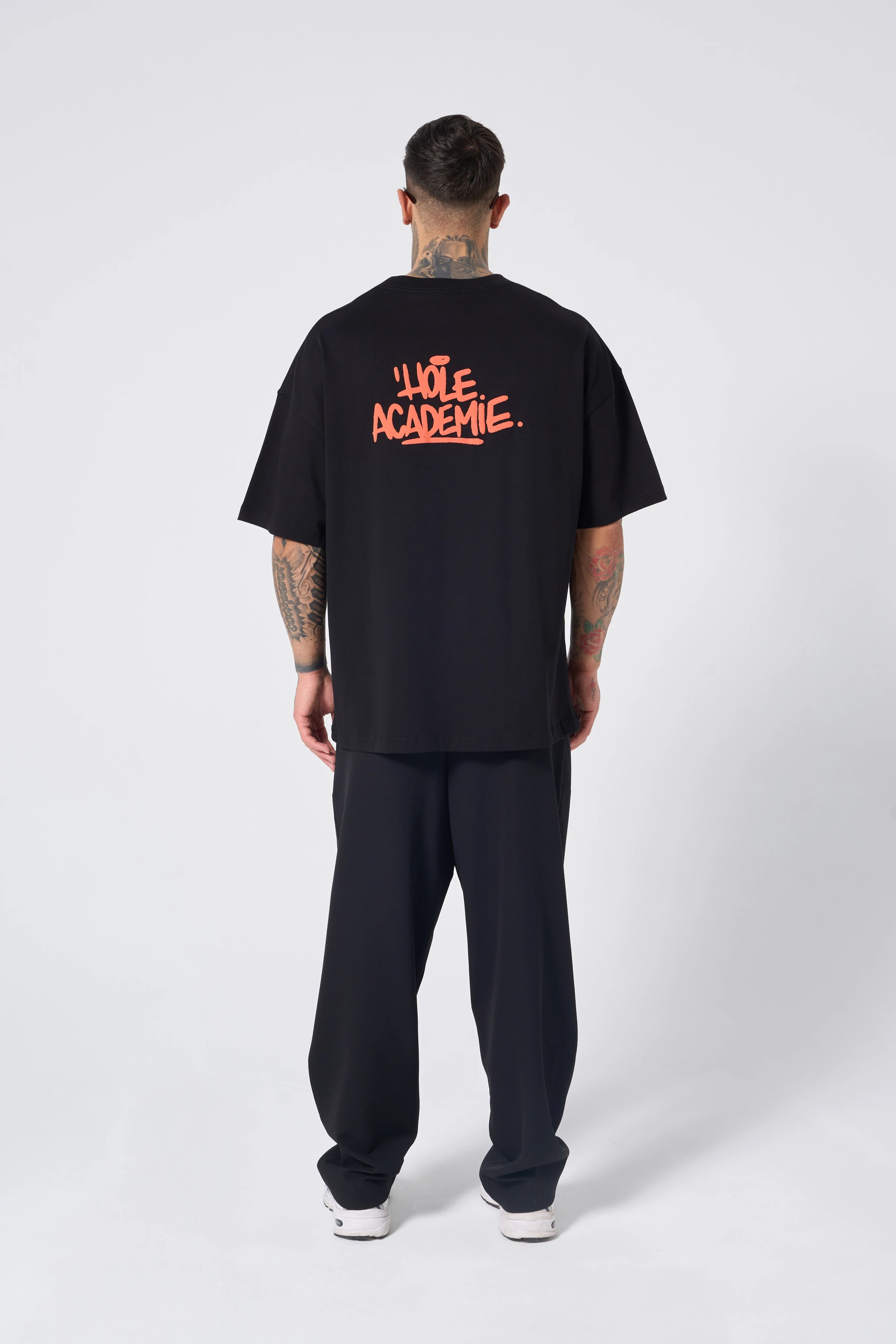 Hole Graffiti Baskılı Oversize T-Shirt