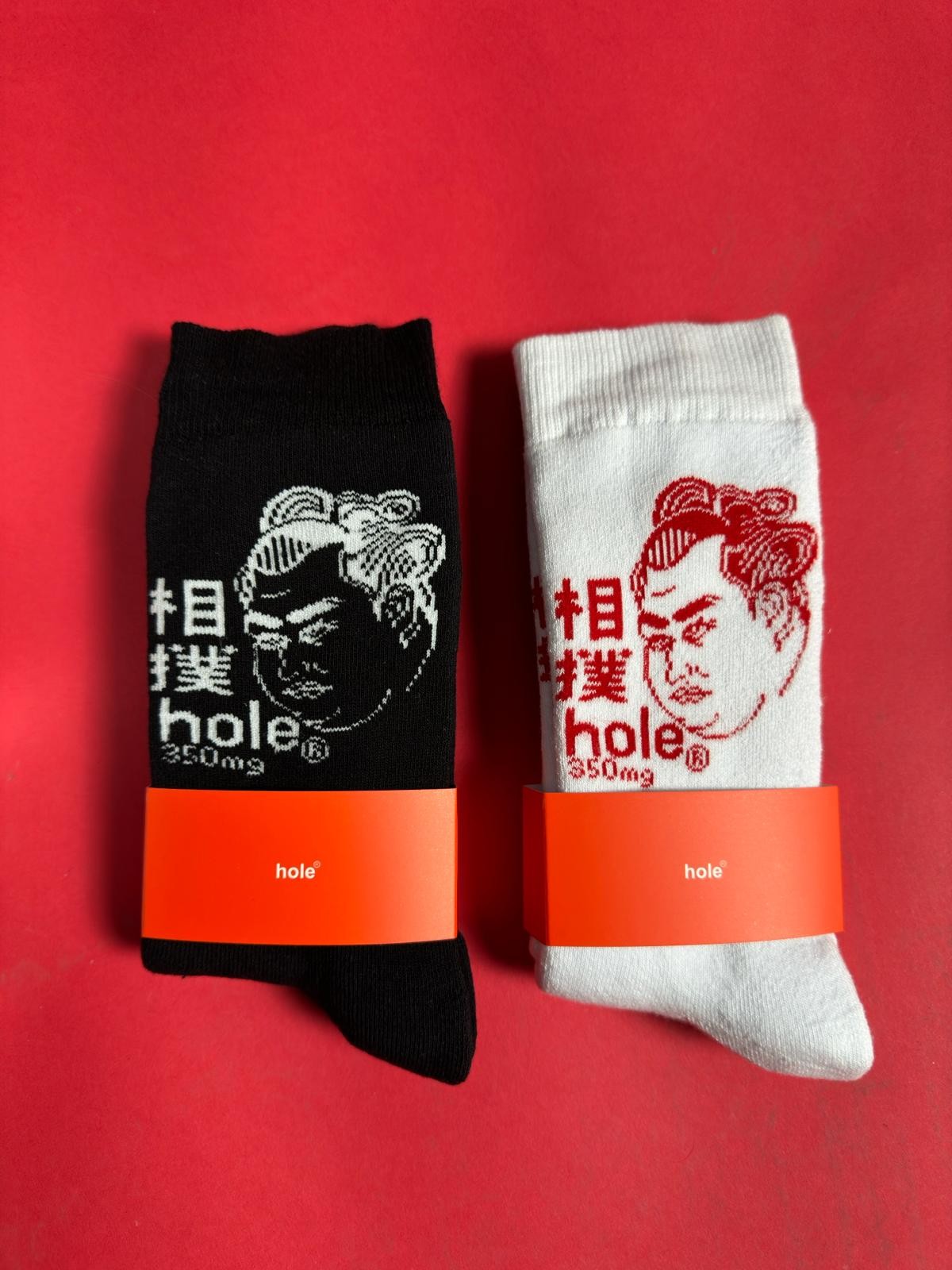 SOCKS w/ sumo design - BLACK