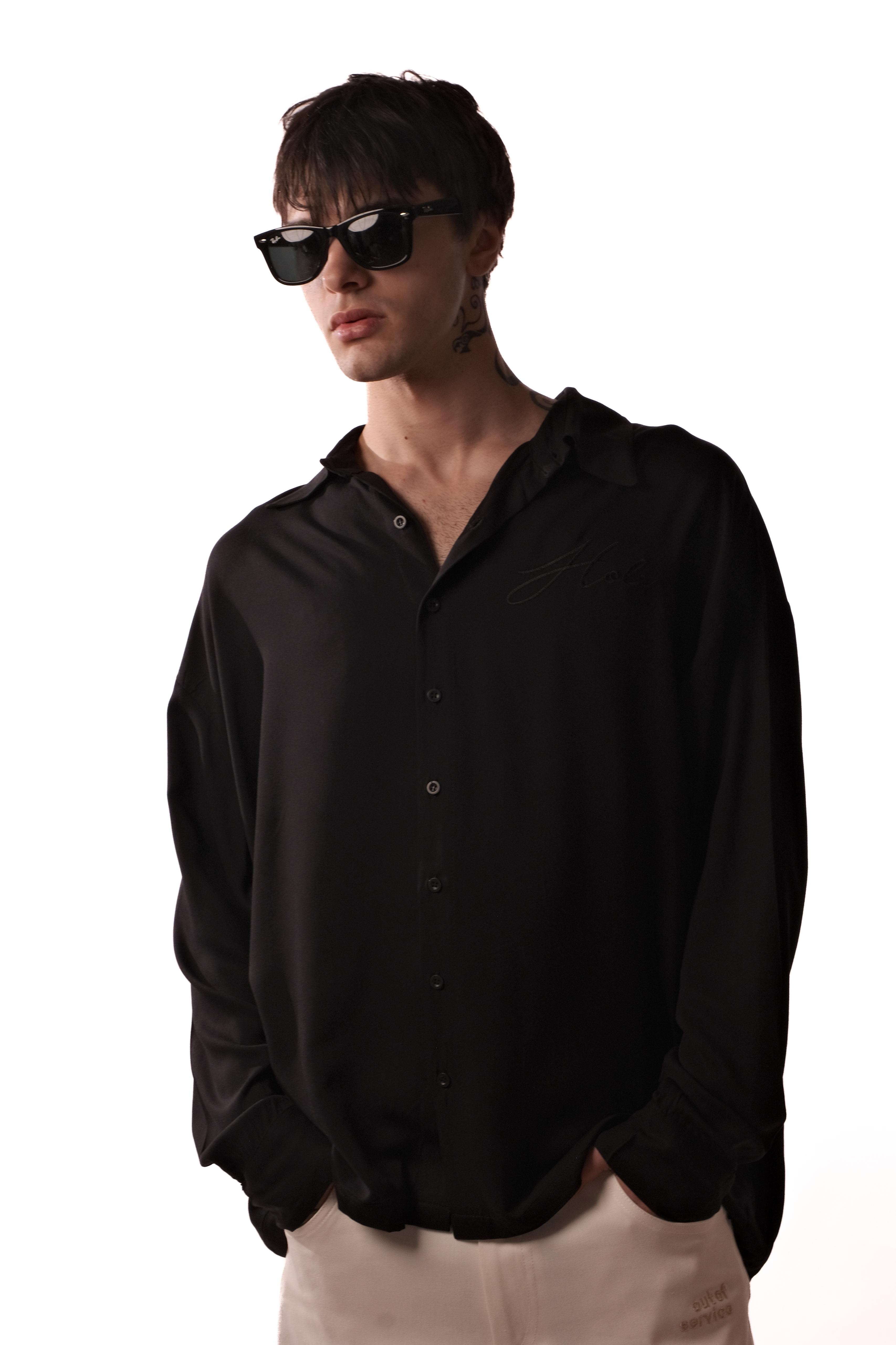Hole Belmondo Kumaş Oversize Gömlek