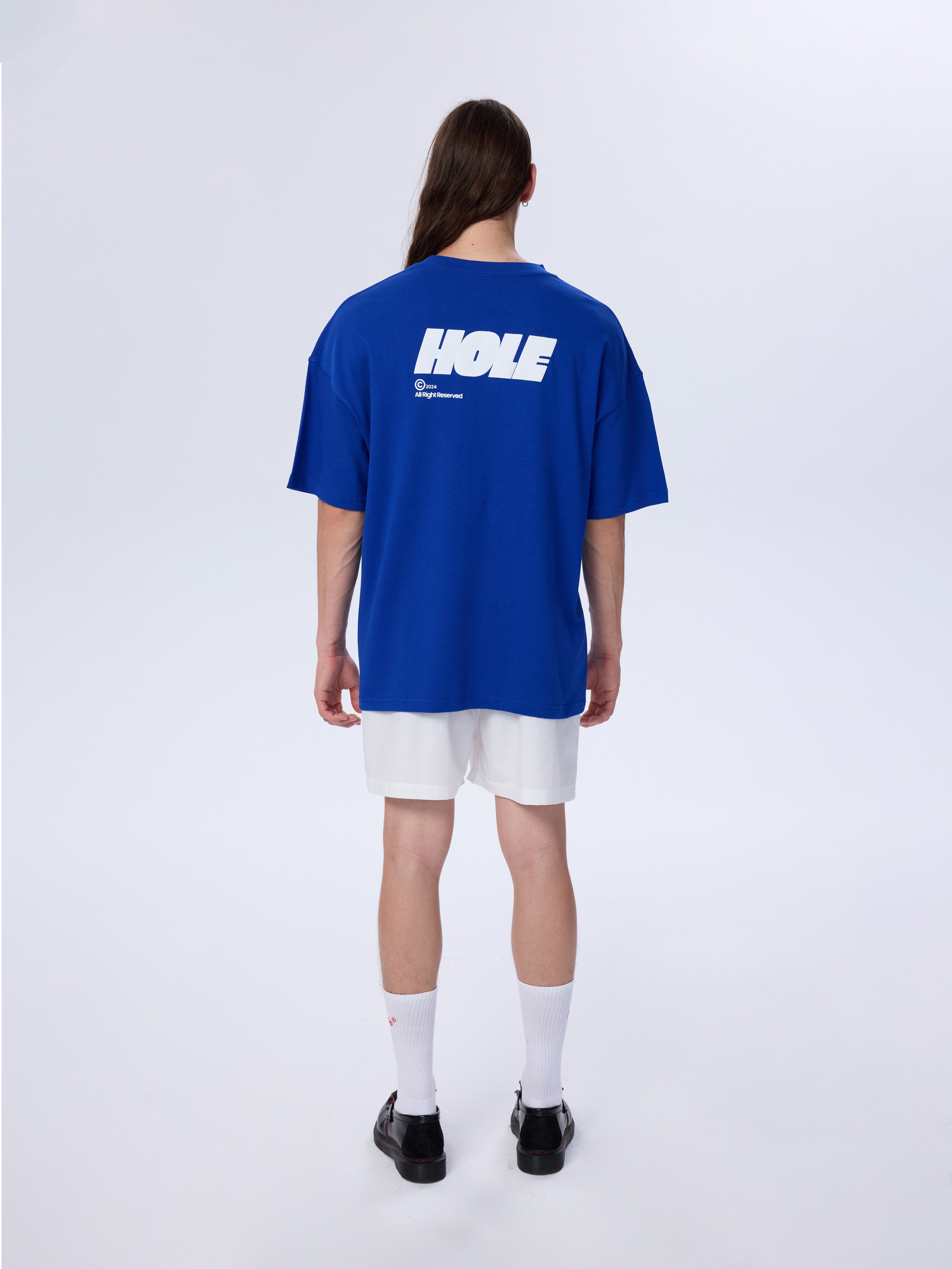 Hole Logo V3 Printed T-Shirt - SAXE BLUE