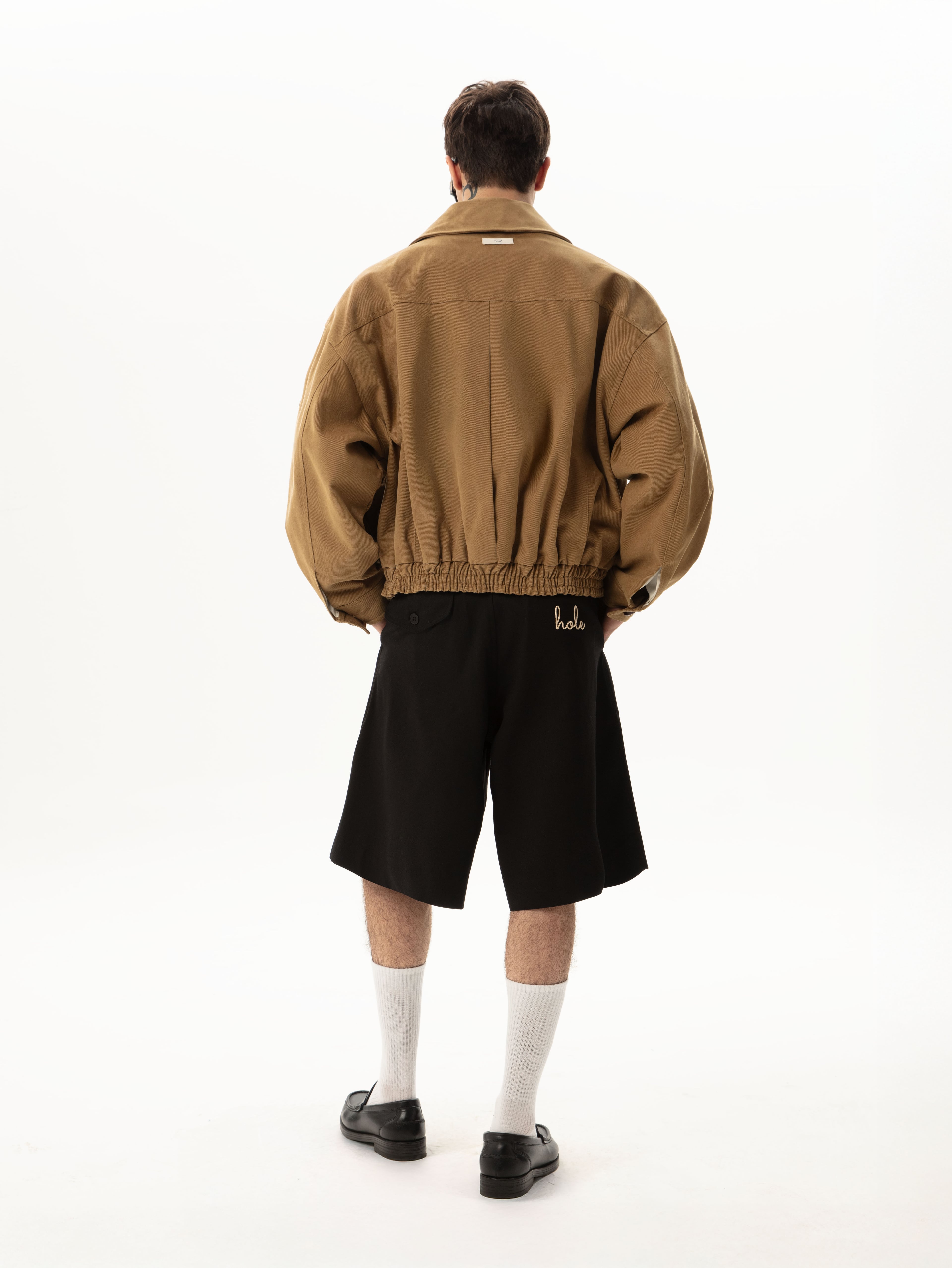 Hole Astar Baskılı Nakışlı Gabardin Bomber Ceket