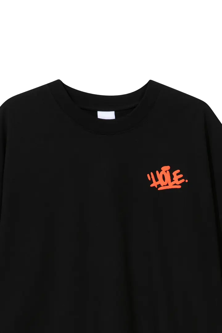 Hole Graffiti Baskılı Oversize T-Shirt
