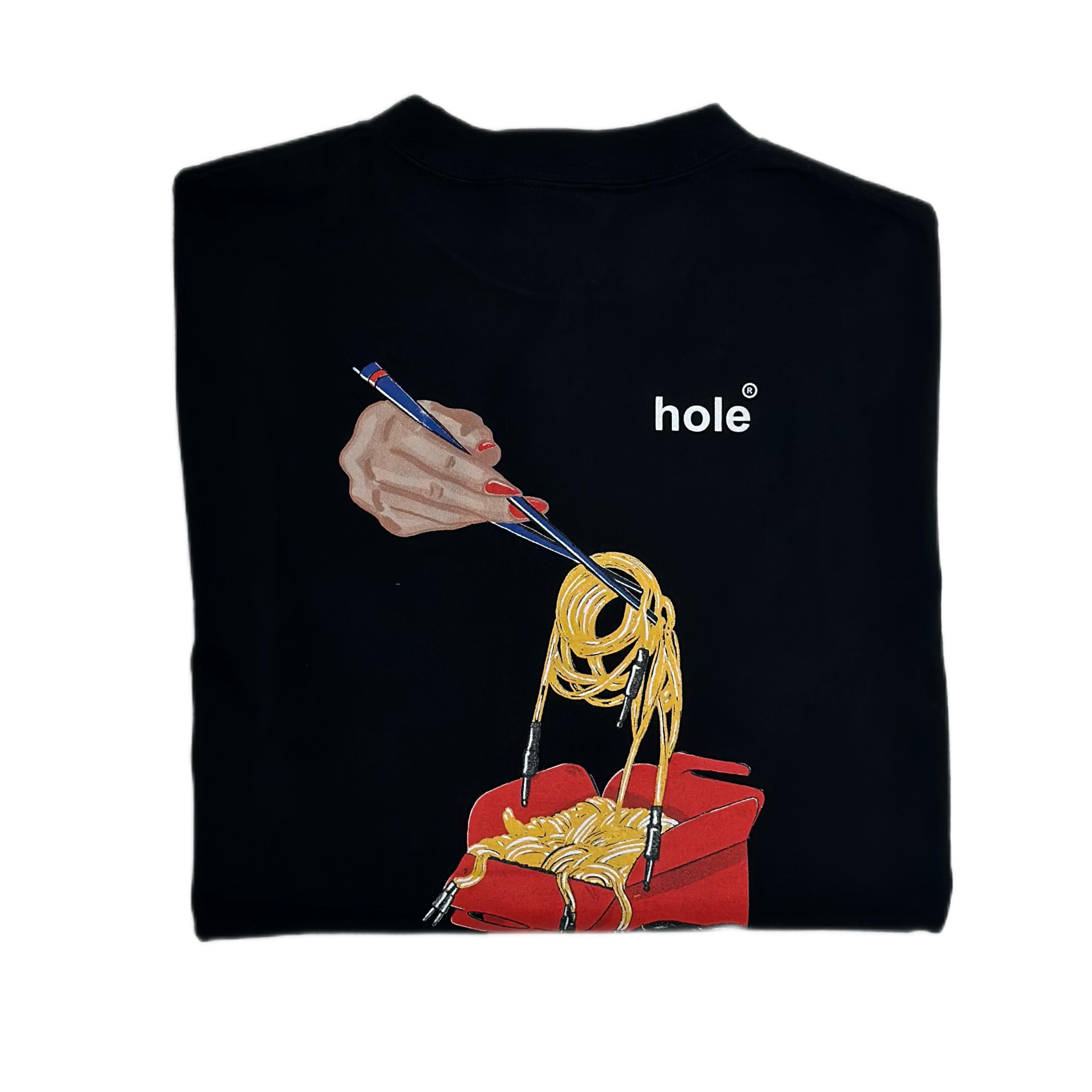 Hole Noodle Baskı Oversize T-Shirt