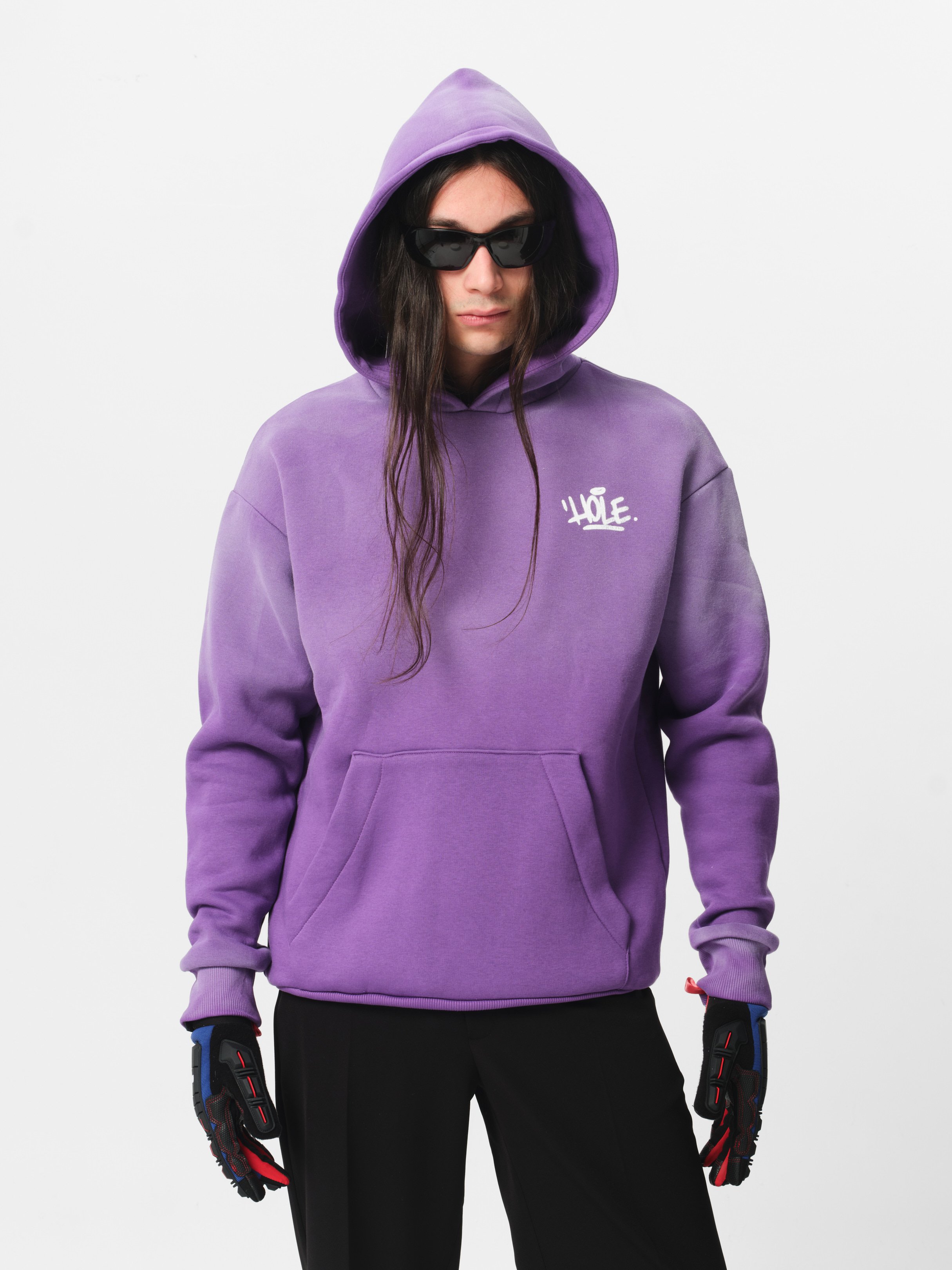 SPRAYED HOODIE - PURPLE