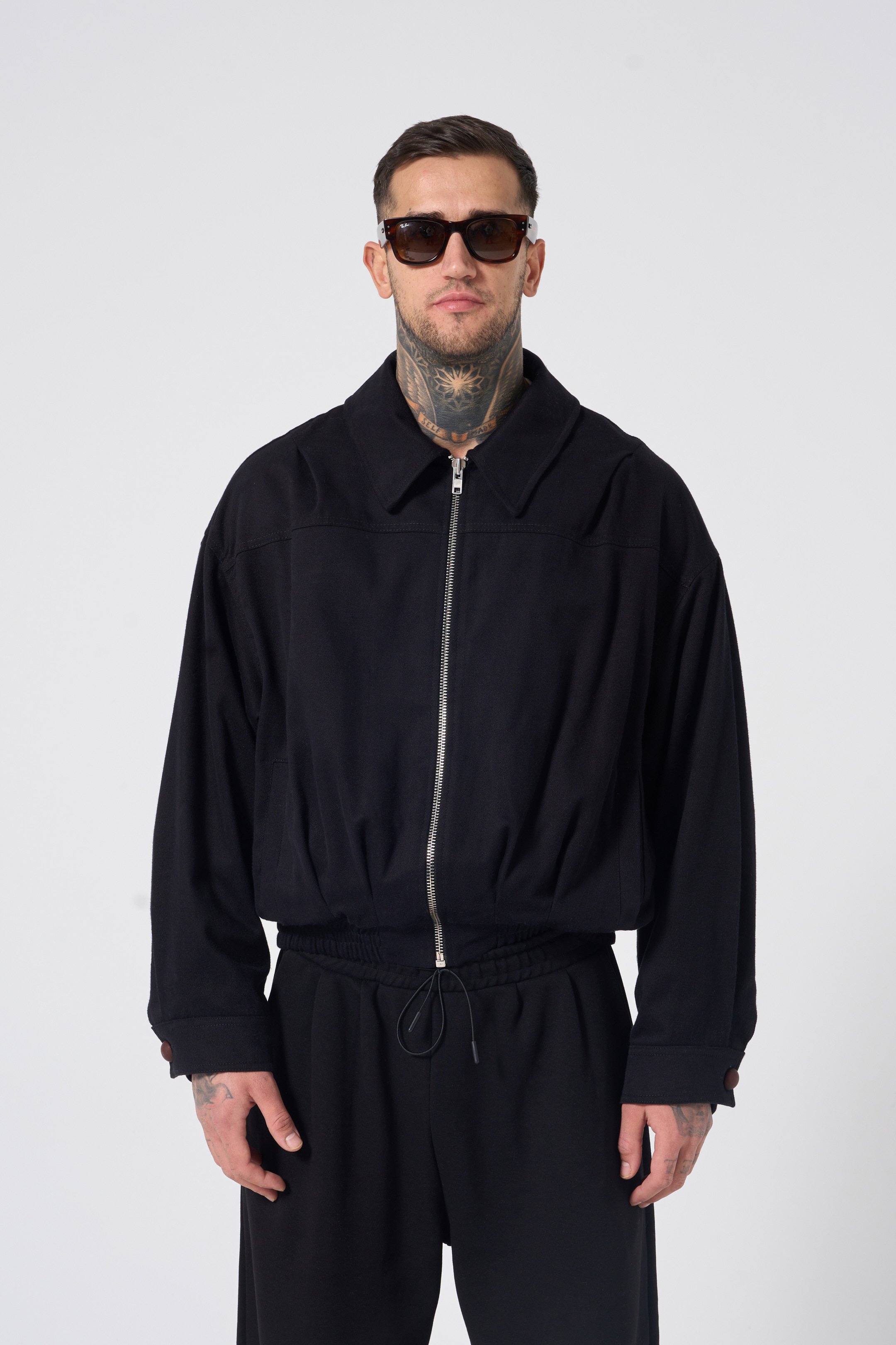 Hole Bomber Jacket - BLACK