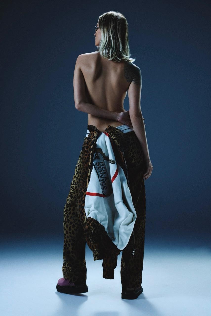 Hole Gabardin Leopar Pantolon