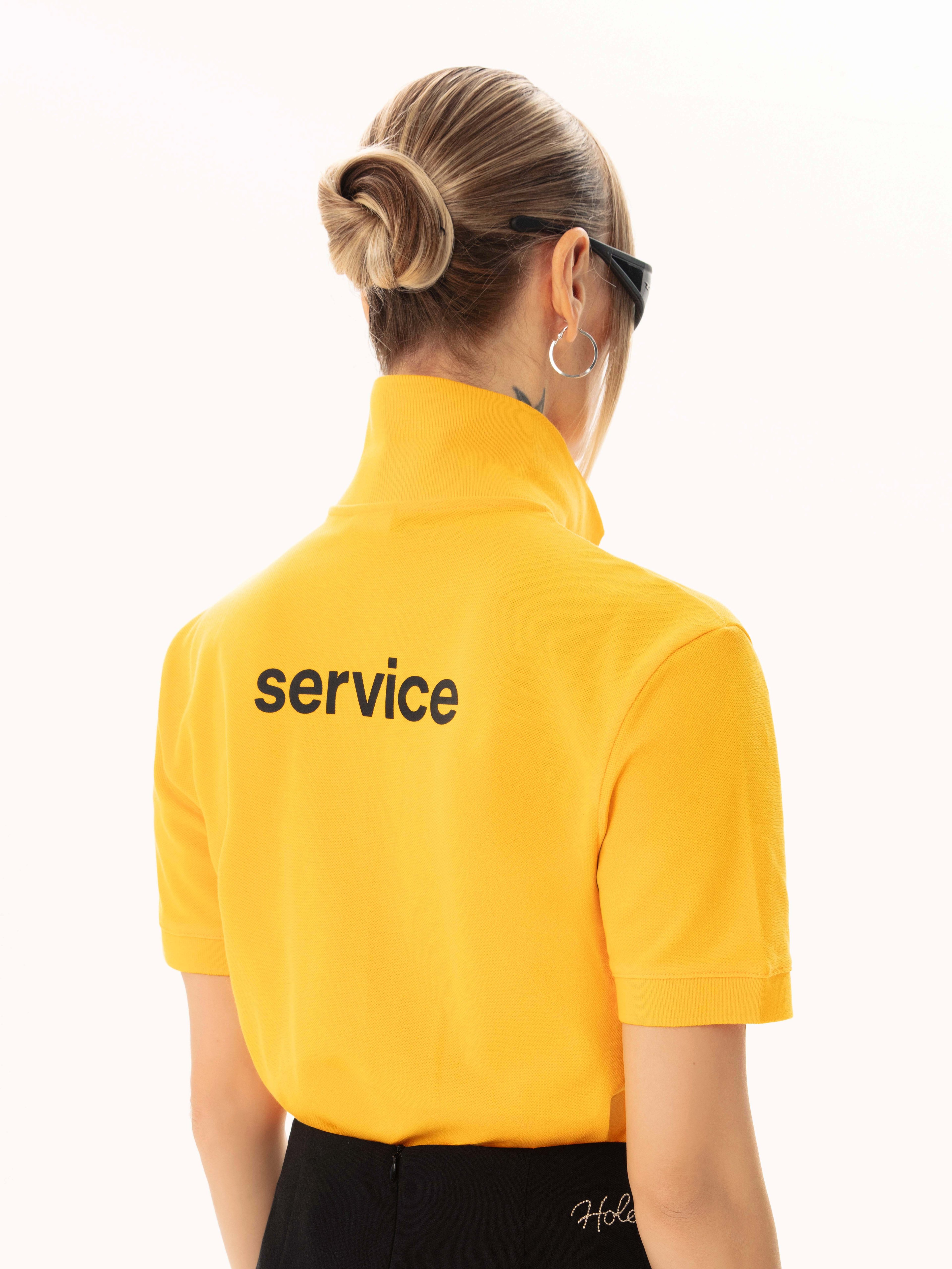 Hole Polo Yaka Baskı Detay T-shirt
