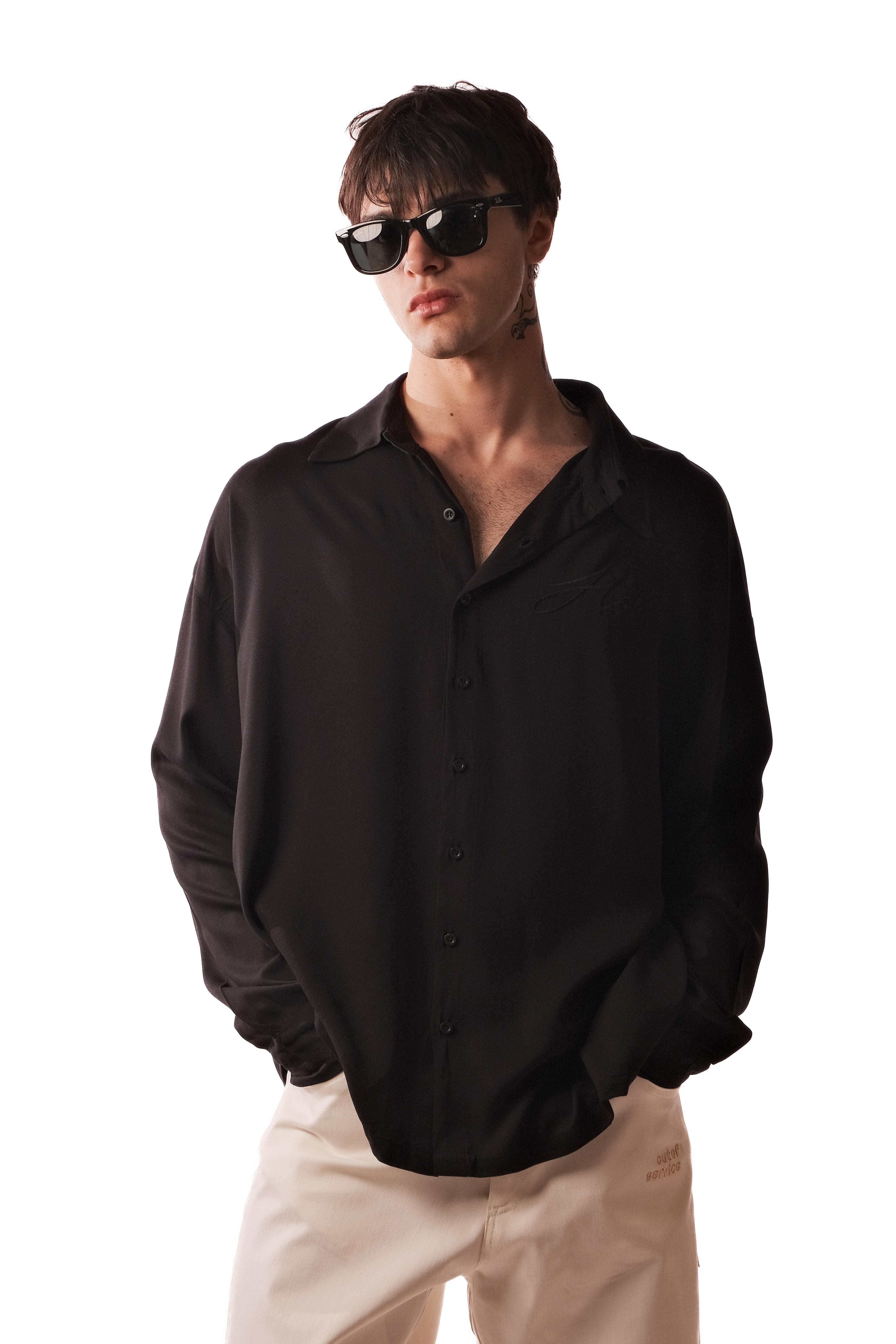 Hole Belmondo Kumaş Oversize Gömlek