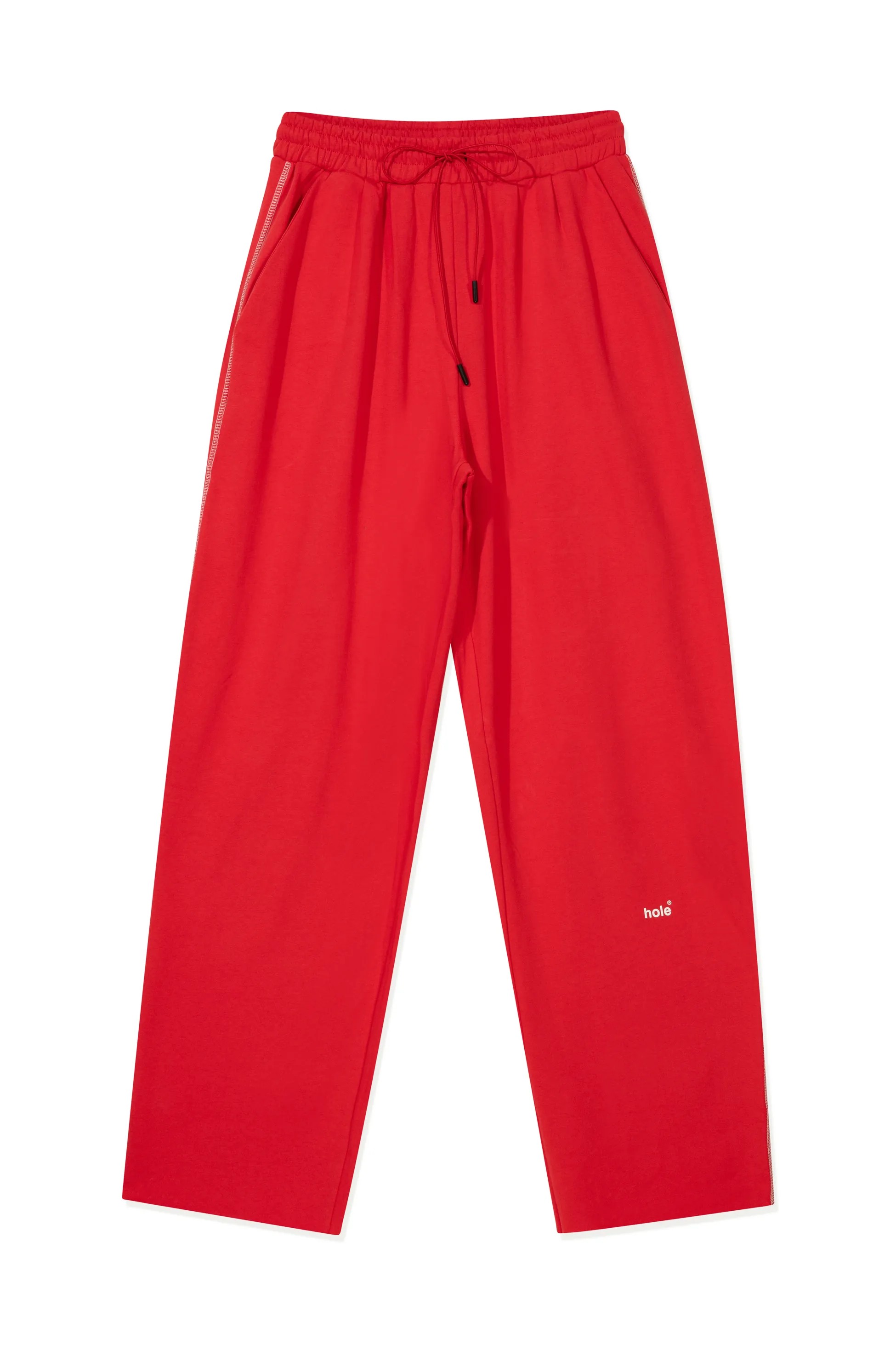 Hole Oversize Sweatpants w/ flatlock stitch details