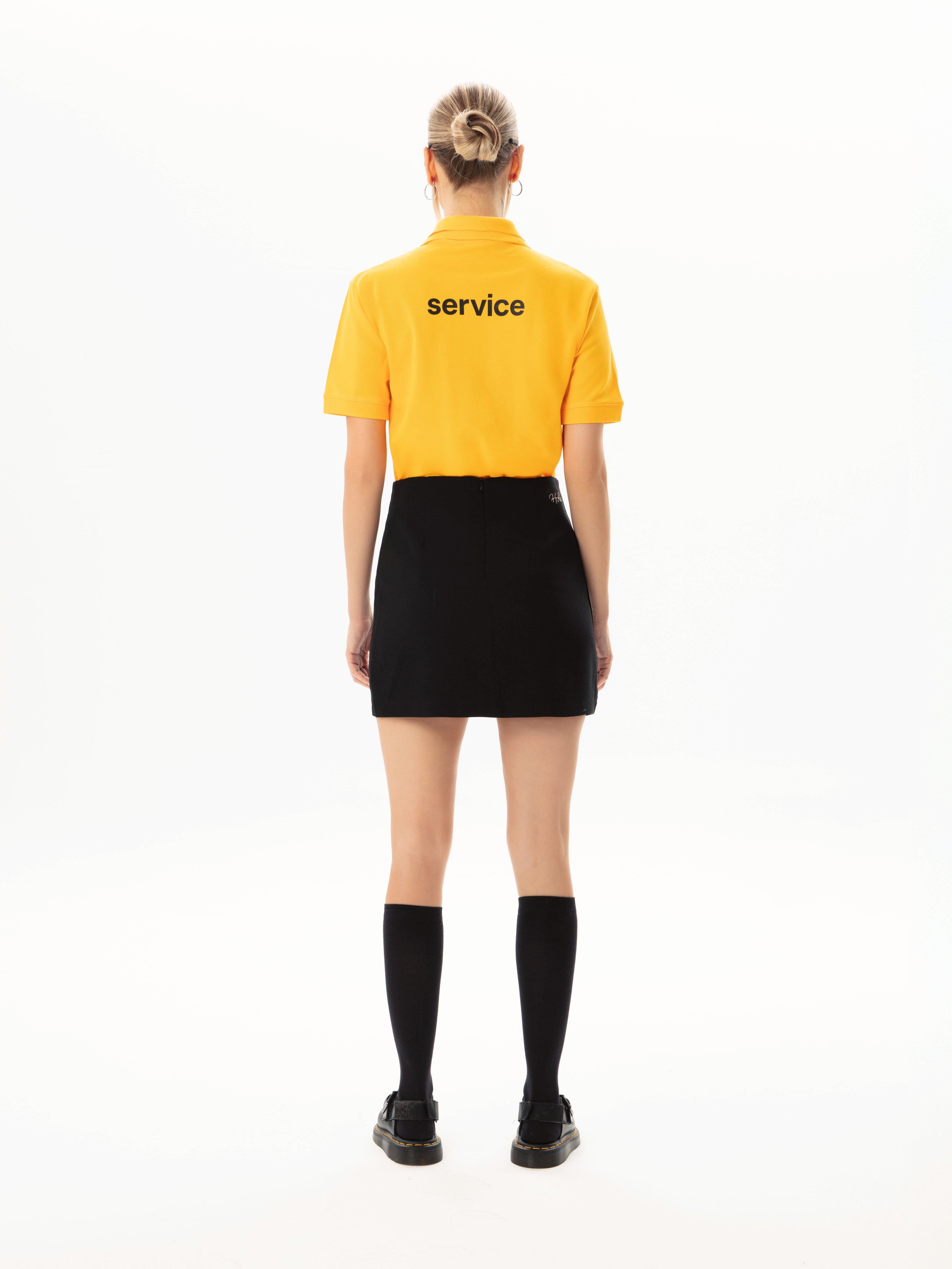 Hole Polo Yaka Baskı Detay T-shirt