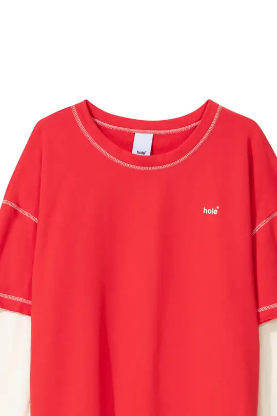 Hole Karyoka Dikiş Baskı Detay Oversize Sweatshirt