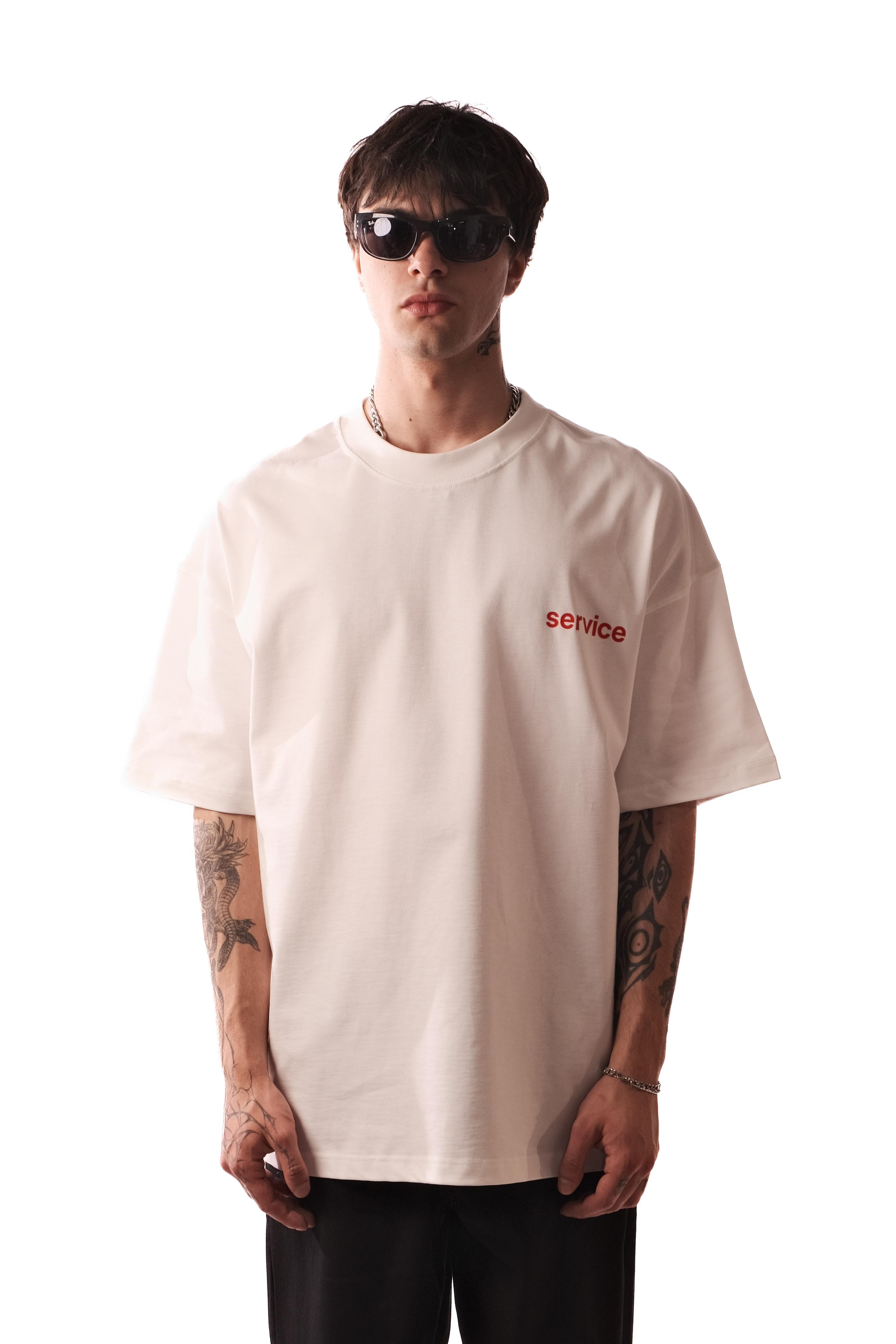 Hole Oversize T-shirt w/ graffiti print