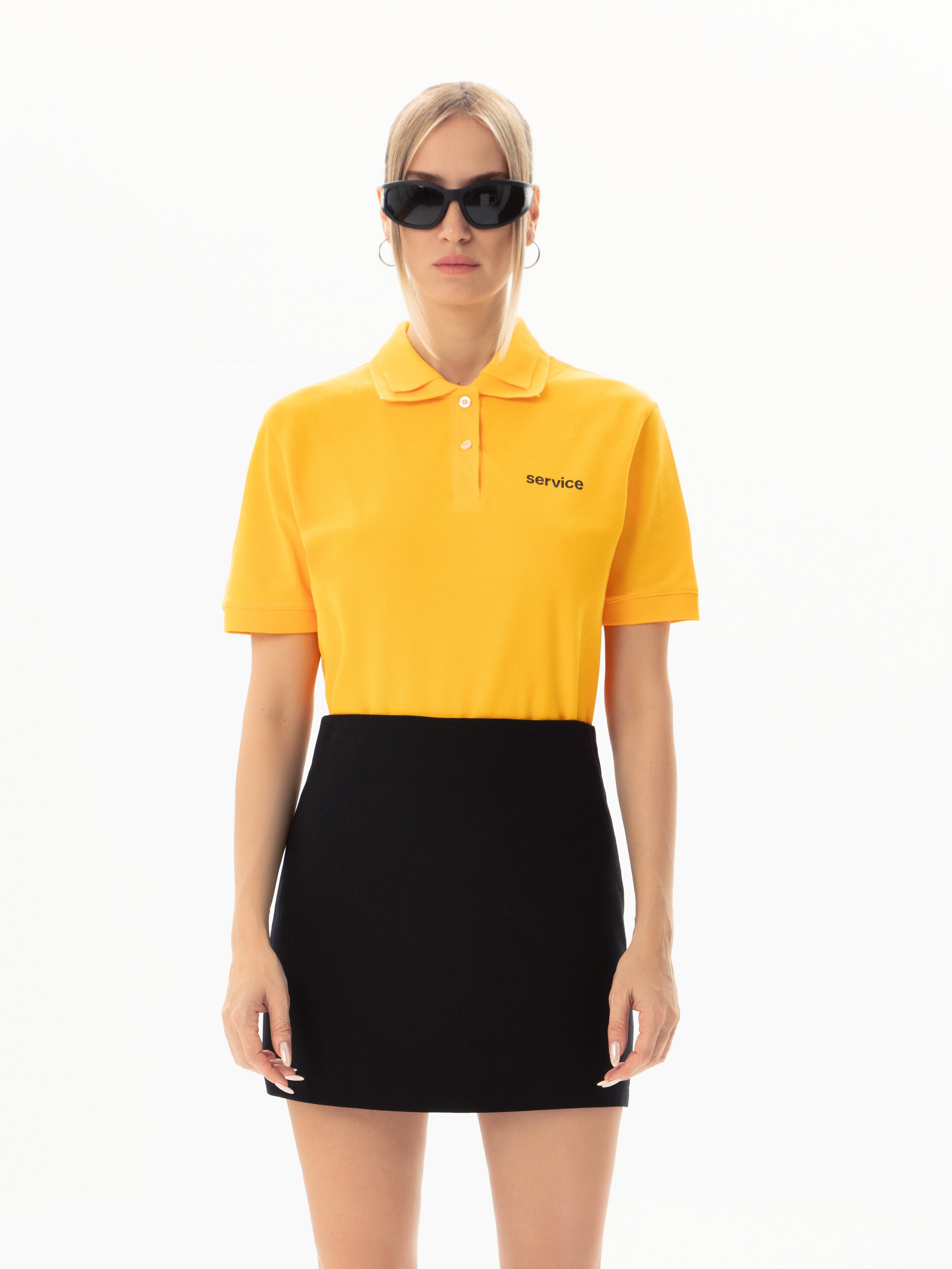 Hole Polo Yaka Baskı Detay T-shirt