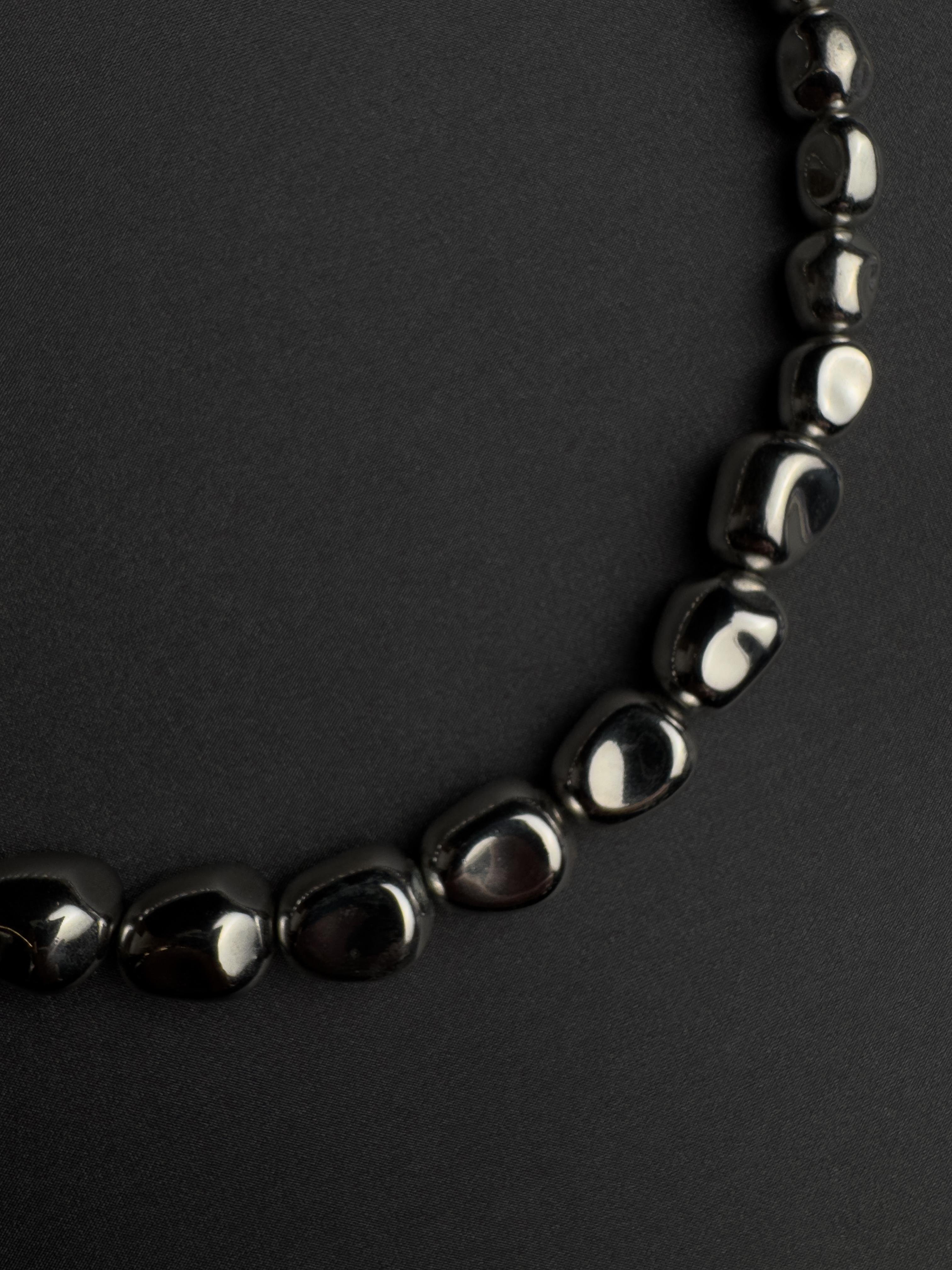 Hole Steel Bead Necklace