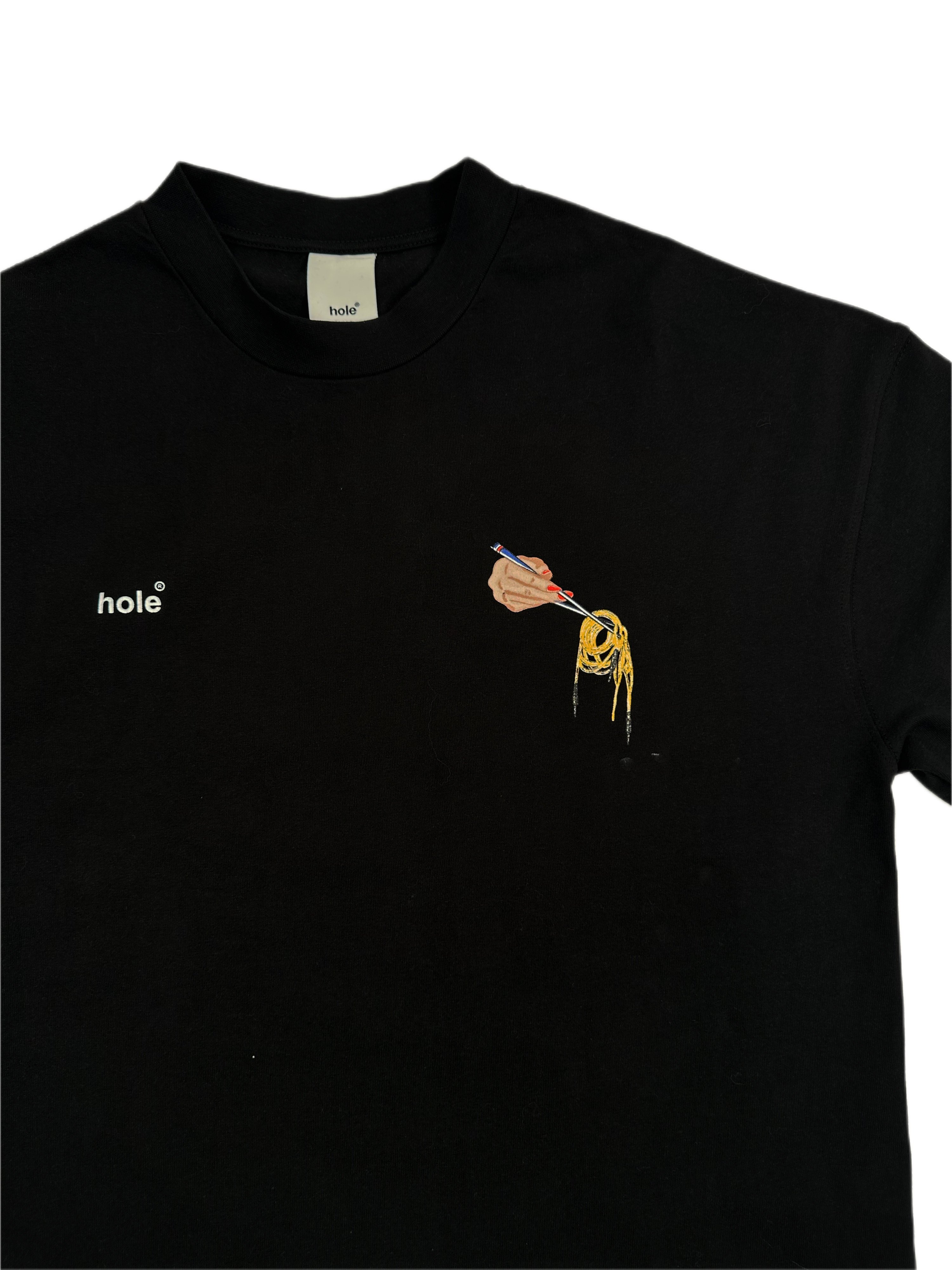 Hole Noodle Baskı Oversize T-Shirt